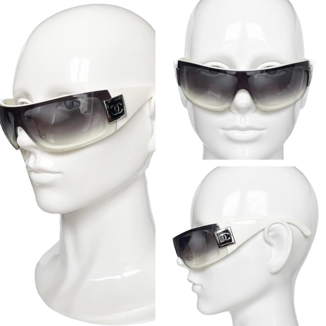 Chanel Chanel sunglasses vintage logo ski wraparound white