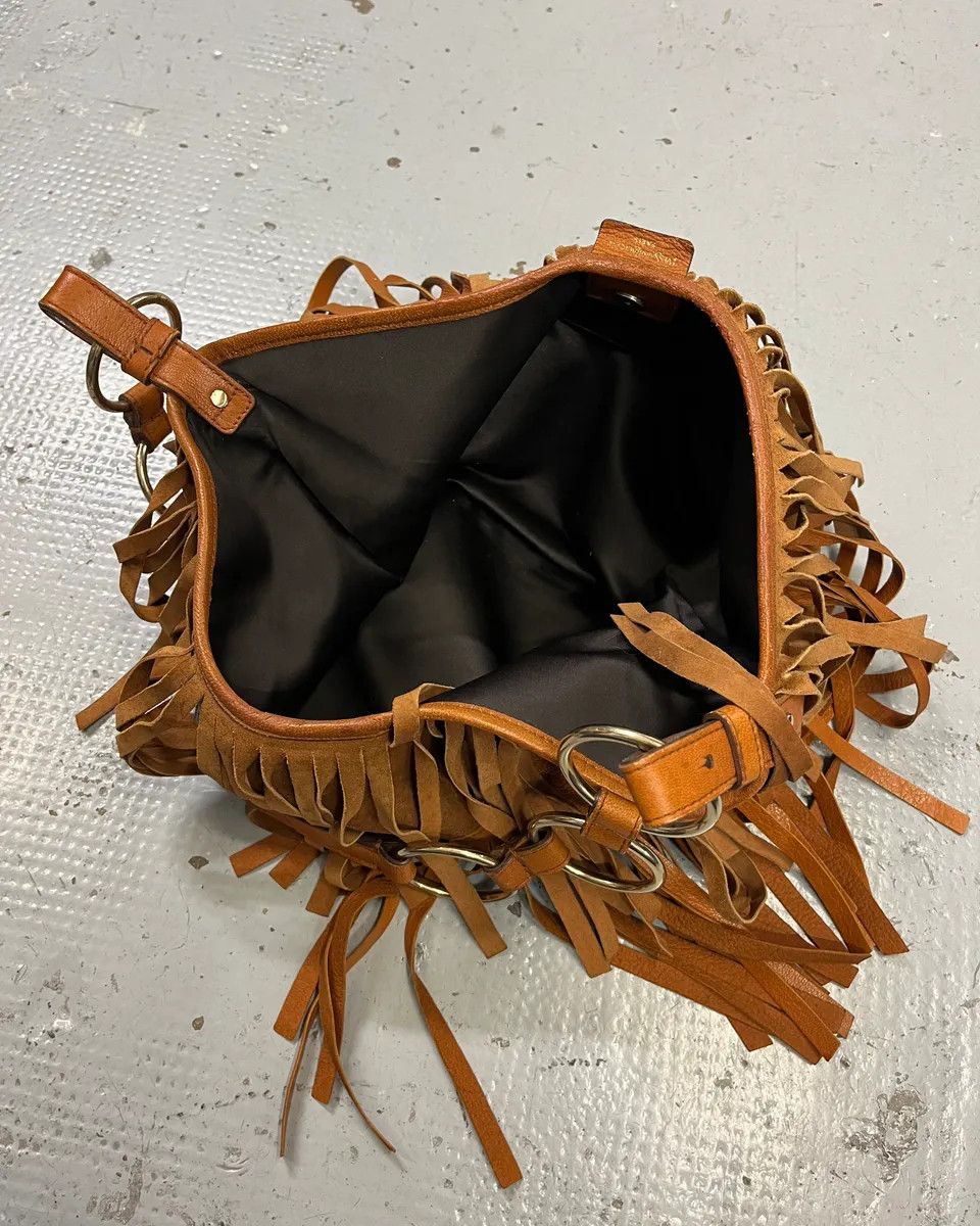 Yves Saint Laurent Yves Saint Laurent Camel Suede Layered Fringe Hobo Bag Size ONE SIZE - 9 Thumbnail