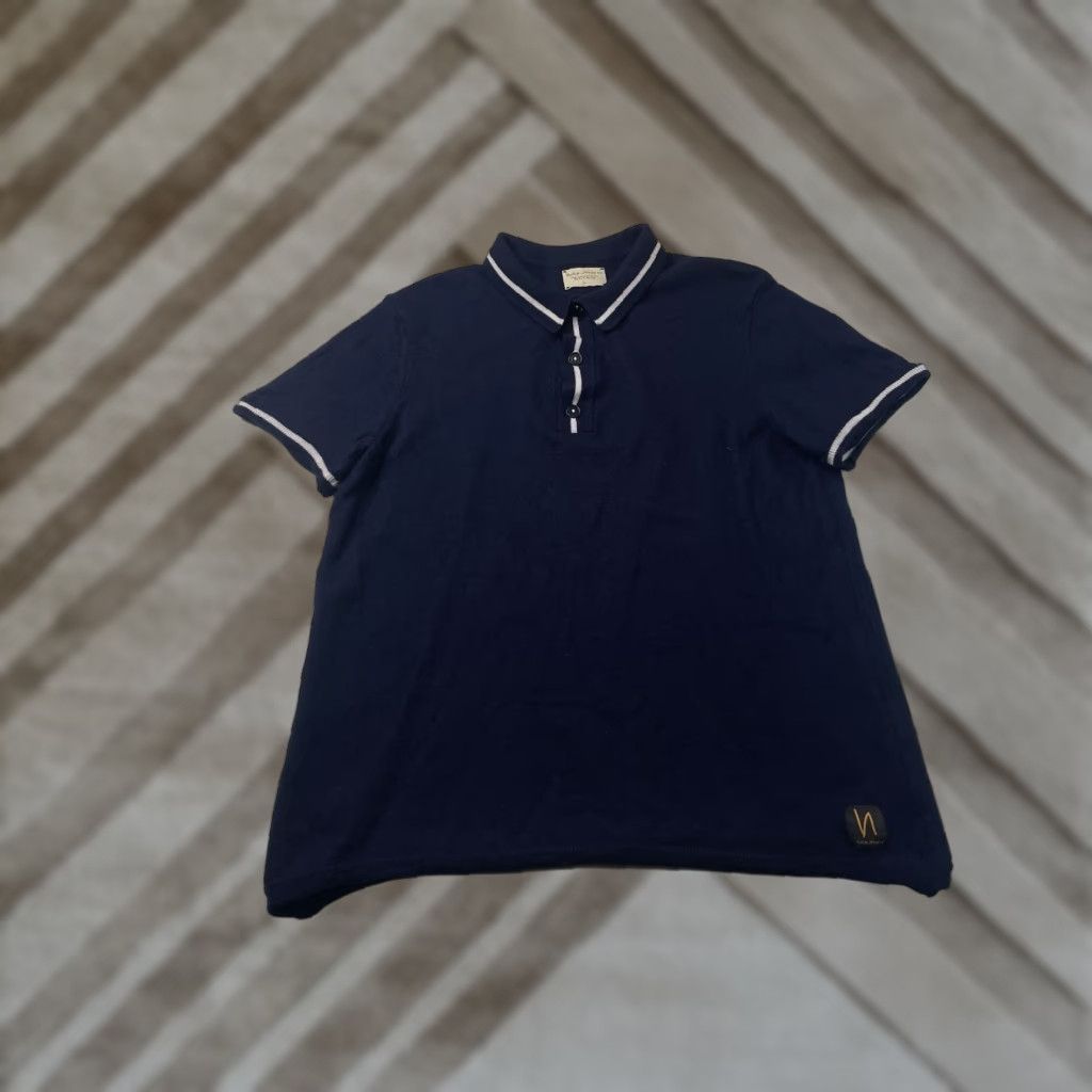 Nudie Jeans Nudie Mens Bror Polo Shirt Wool Blue Tipped Size L Regular Button-Up Long Sleeve Size US L / EU 52-54 / 3 - 1 Thumbnail
