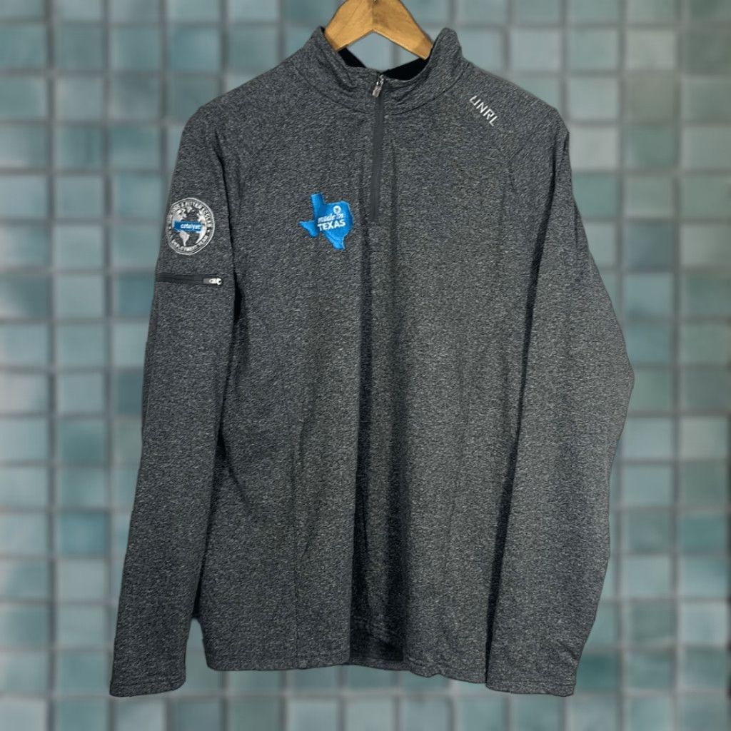 UNRL Golf Pullover Shirt Long Sleeve Quarter Zip L Men Gray Multicolor 27