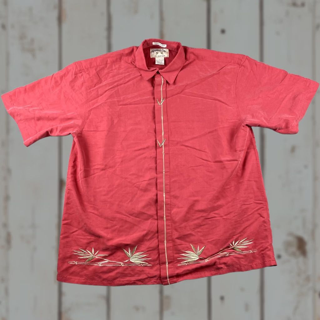 Vintage VINTAGE Bamboo Cay Mens L Button-Up Shirt Short Sleeve Red Rayon Palm Size US L / EU 52-54 / 3 - 1 Thumbnail