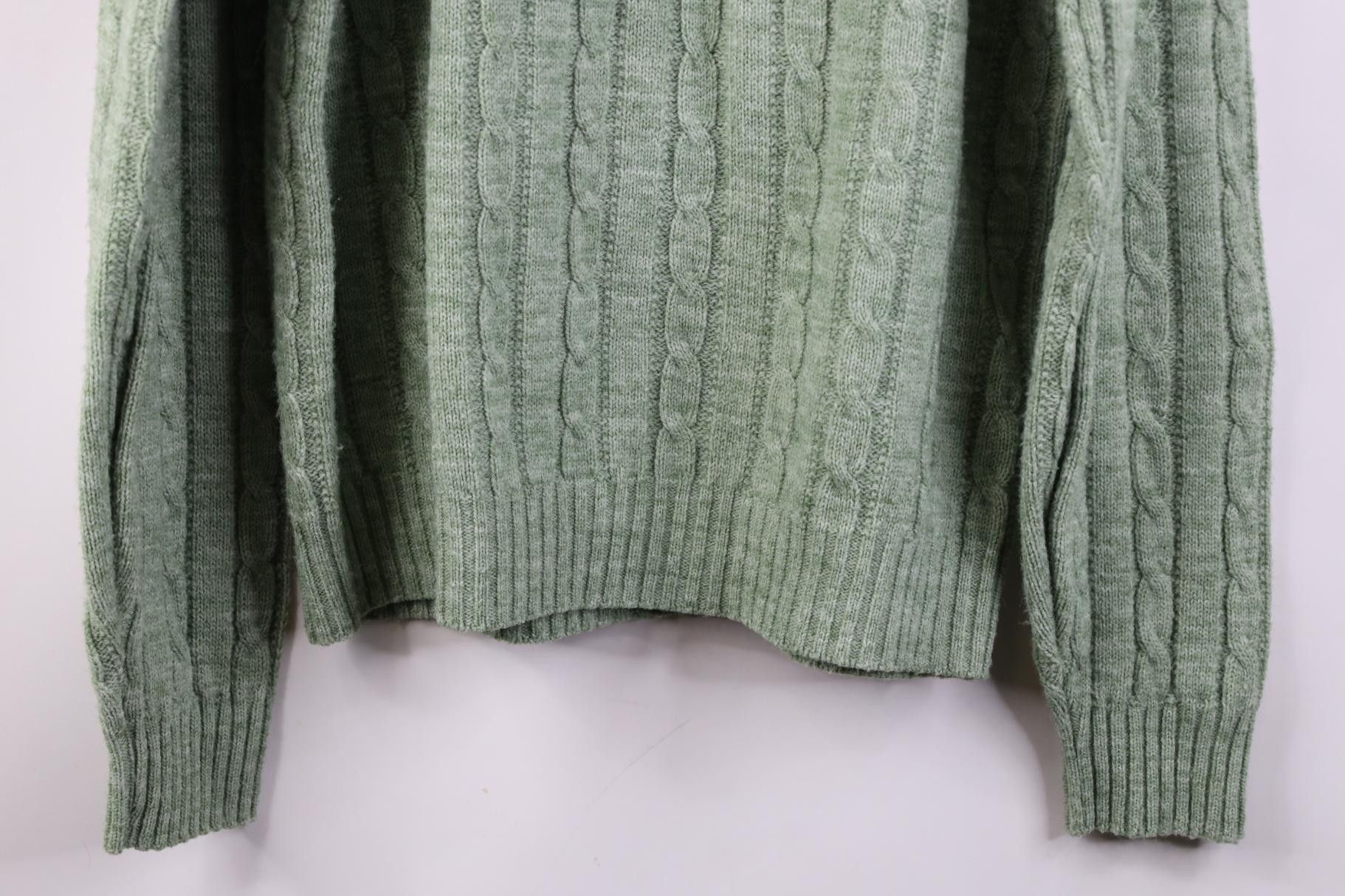 Vintage Vintage 70s Streetwear Chunky Cable Knit Sweater Green USA Size US L / EU 52-54 / 3 - 9 Thumbnail