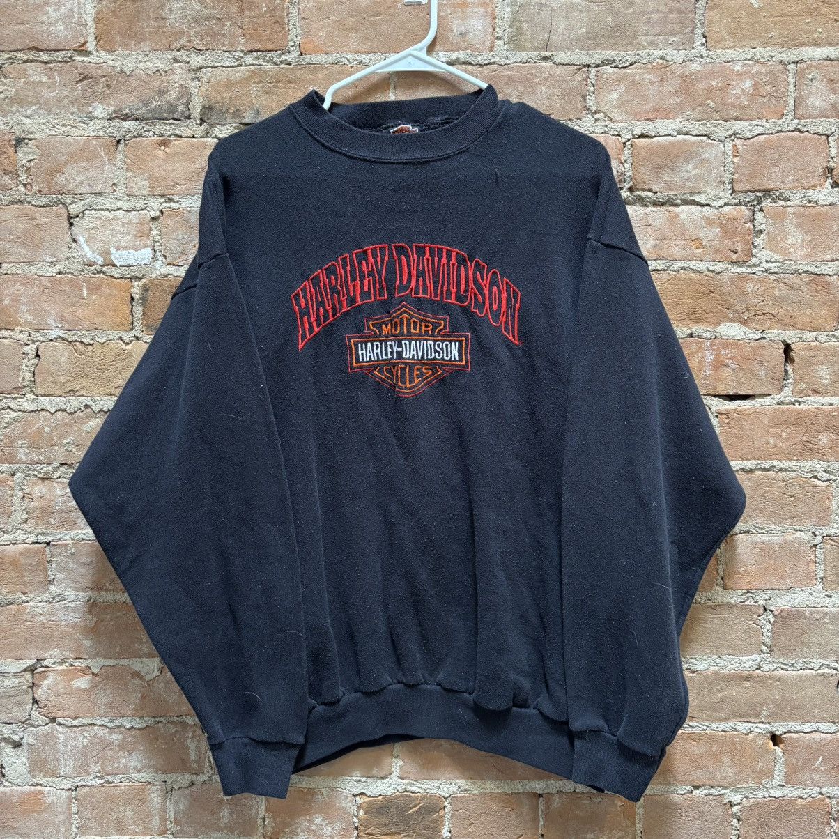 Harley Davidson × Vintage $100 vintage 90s Harley Davidson crewneck sweatshirt Size US XL / EU 56 / 4 - 1 Thumbnail