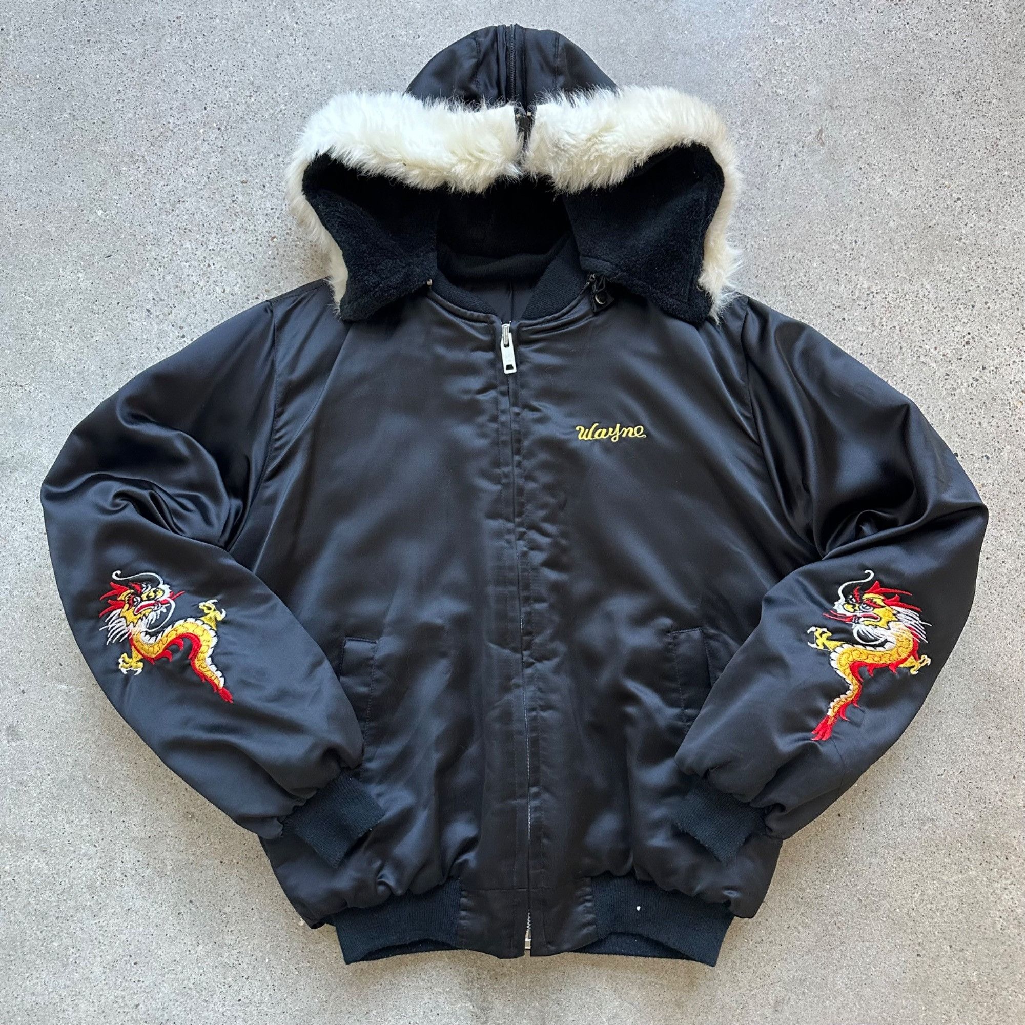 Vintage 1988 Military Korean Souvenir Bomber Jacket Black