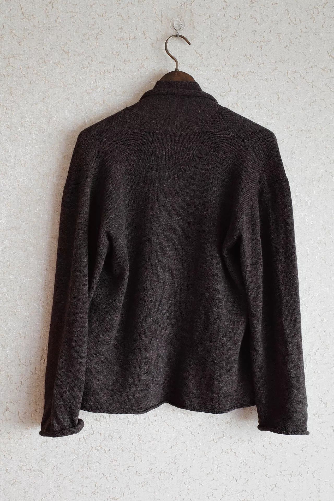 Other Jurgen Lehl 00s Wool Linen Mix Cardigan Black & Brown Size US M / EU 48-50 / 2 - 3 Thumbnail