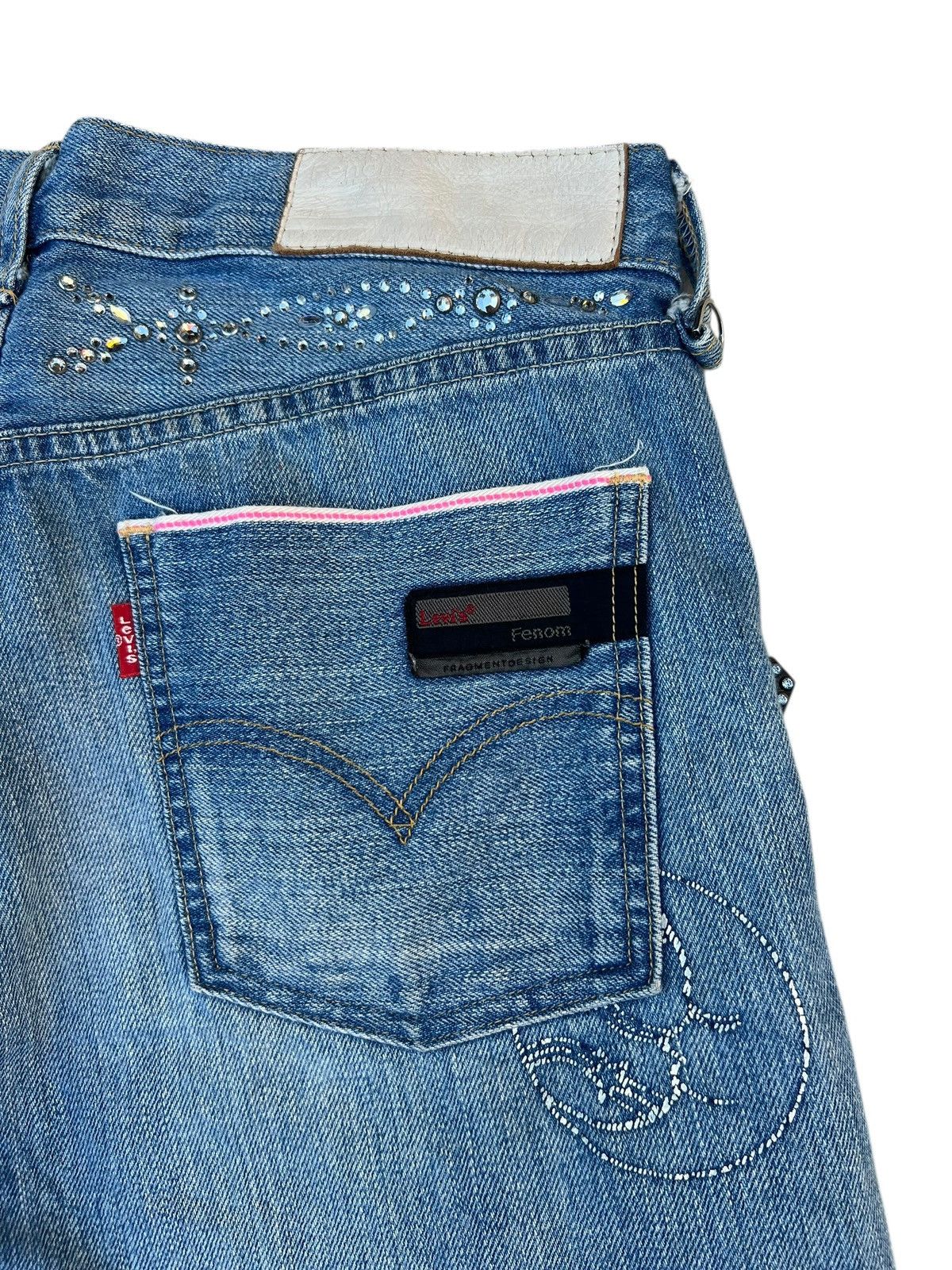 Fragment Design × Levi's × Swarovski 2001 Levi’s Fenom Fragment Design Swarovski Selvedge Jeans Size US 30 / EU 46 - 6 Thumbnail