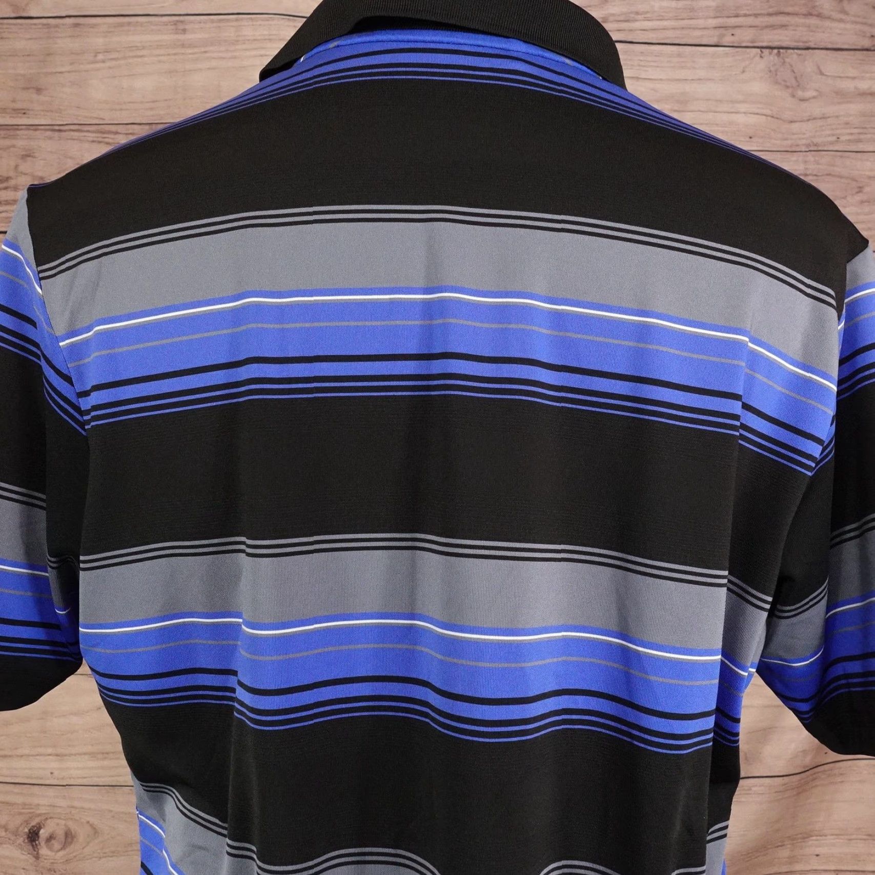 Adidas Adidas Polo Shirt Mens L Black Blue Stripe Puremotion Golf Performance Stretch Shirt Size US L / EU 52-54 / 3 - 5 Thumbnail