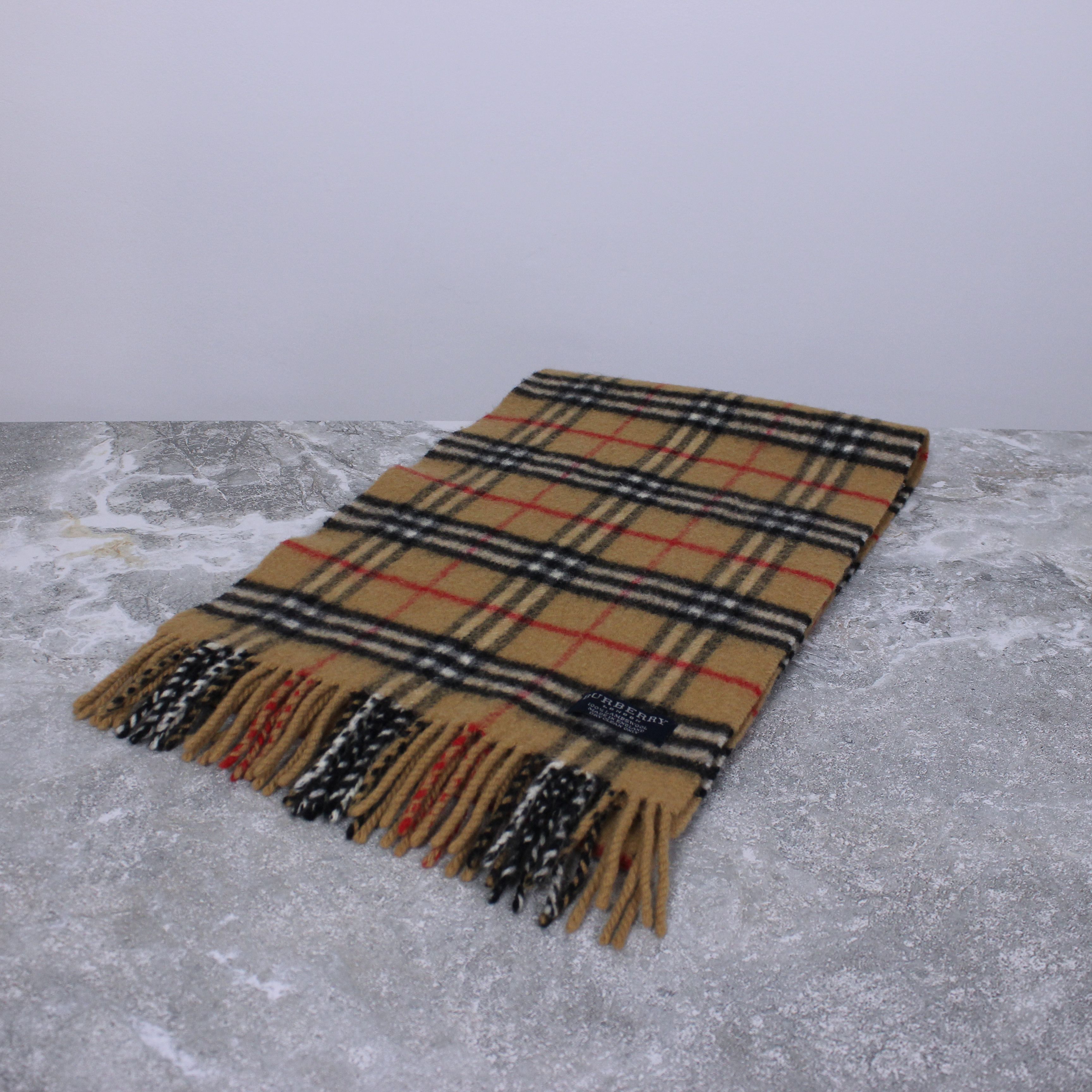 Burberry Burberry vintage scarf men pure lambswool beige big size Size ONE SIZE - 2 Thumbnail