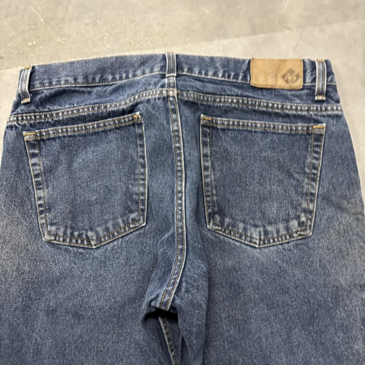Japanese Brand × Vintage Crazy Vintage Y2K/2000s Grunge Faded Dark Wash Workwear Style Denim Jeans! Size US 34 / EU 50 - 7 Thumbnail