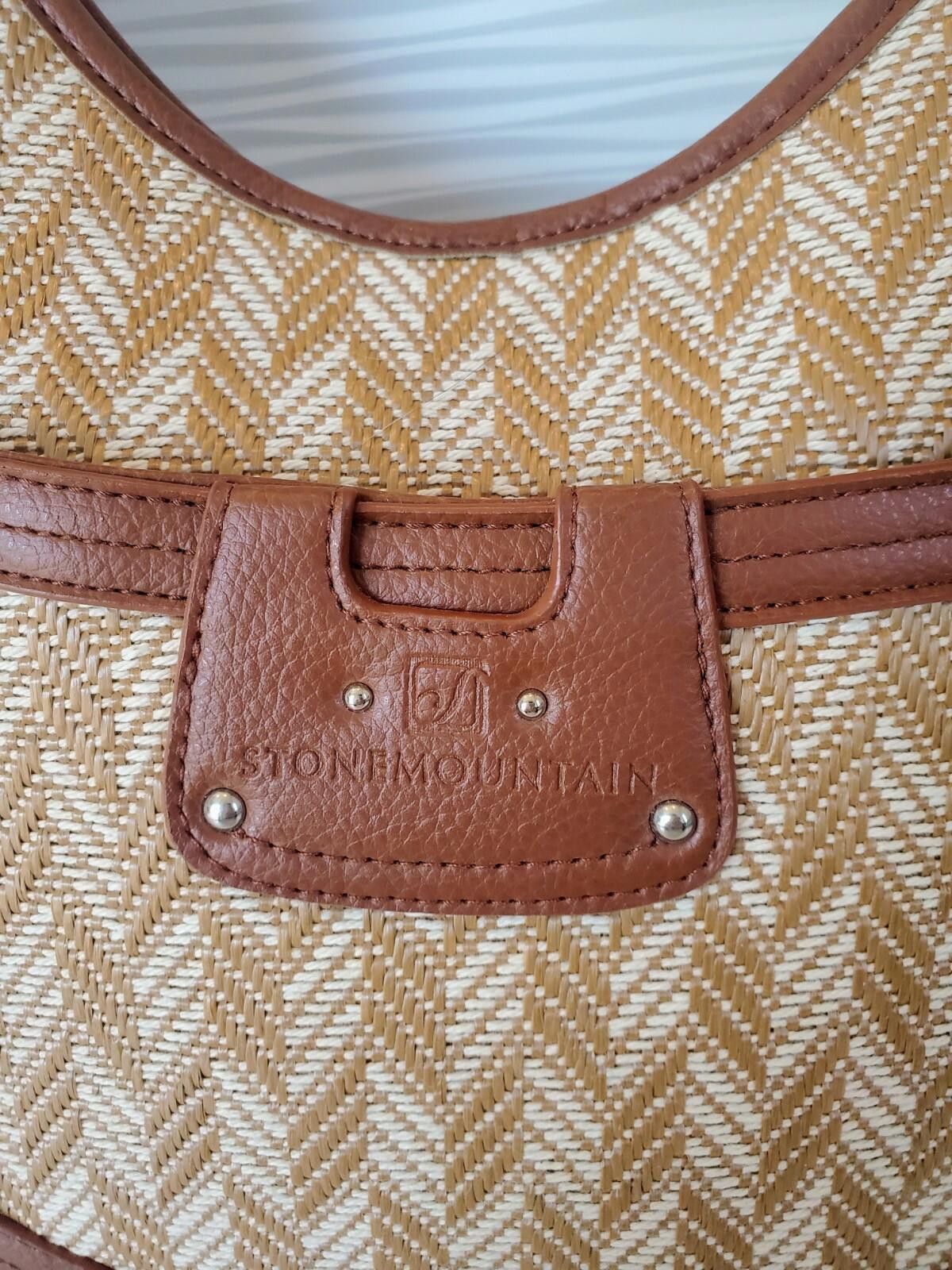 Other Stone Mountain Brown Leather and Woven Handbag/Shoulder Bag Size ONE SIZE - 2 Thumbnail