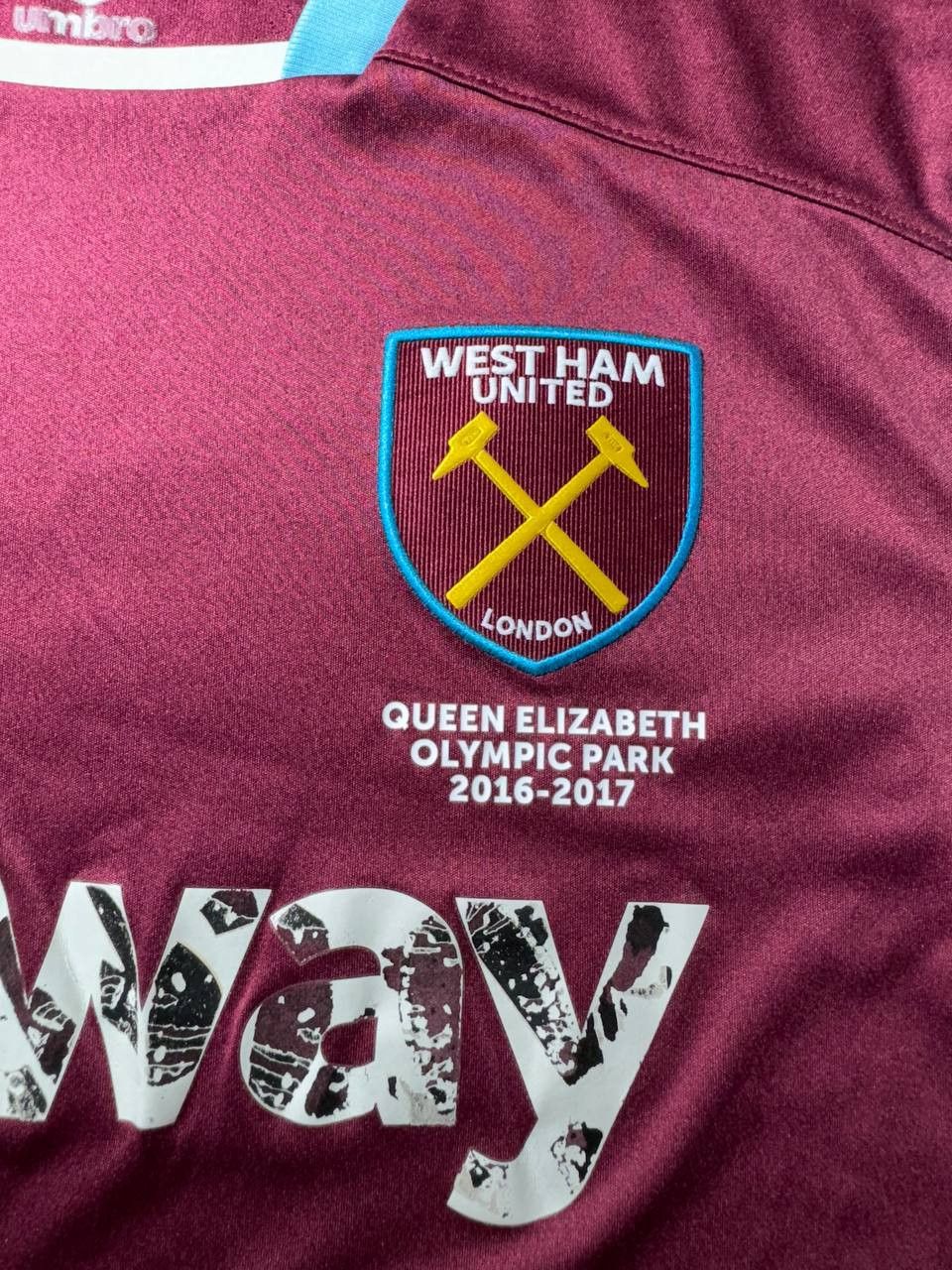 Umbro WEST HAM UNITED 2016-17 HOME FOOTBALL SOCCER JERSEY UMBRO Size US XL / EU 56 / 4 - 4 Thumbnail