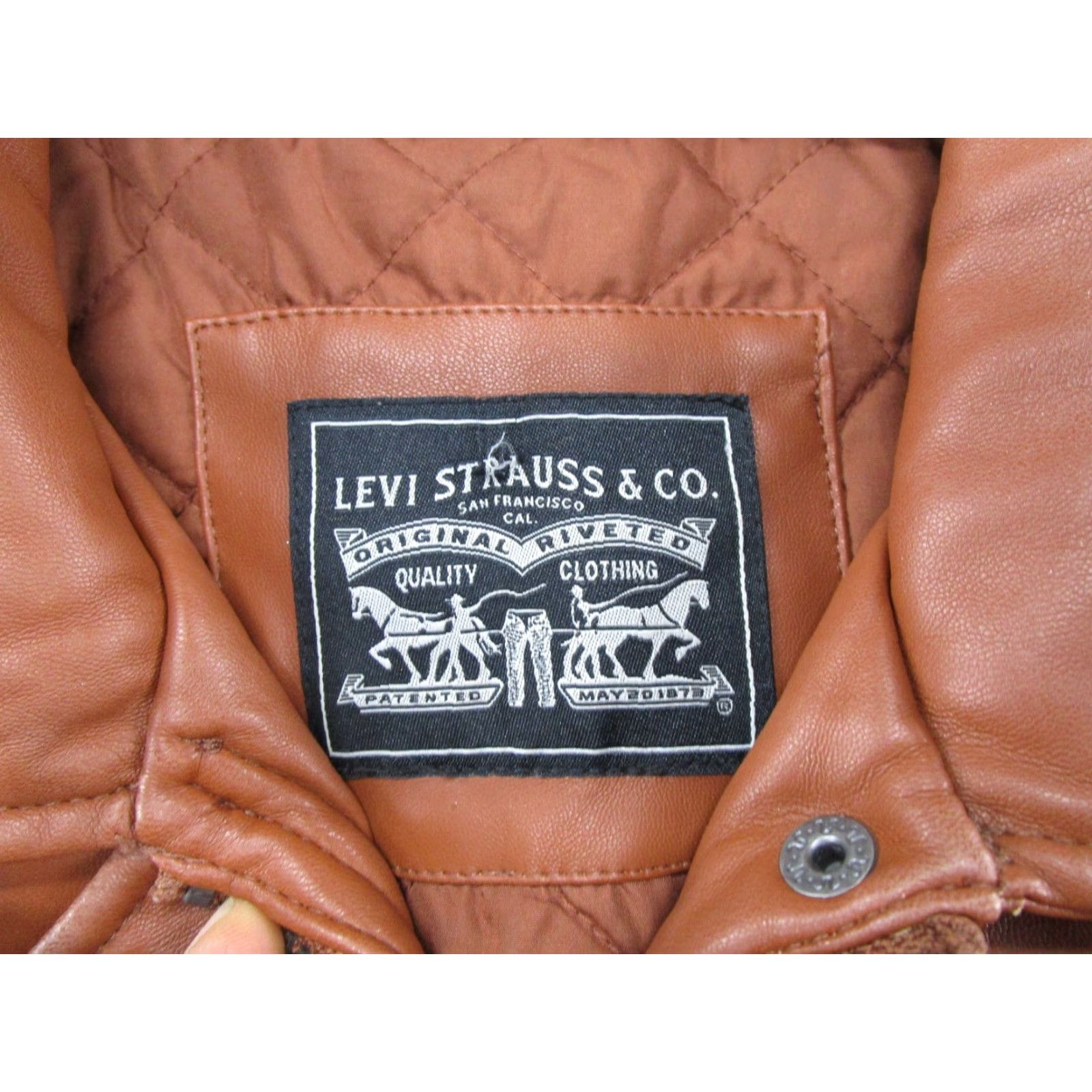 Levi's Levi's Women's Jacket Motorcycle Faux Leather Zip Up Quilt Lined Brown Size S Size S / US 4 / IT 40 - 2 Thumbnail