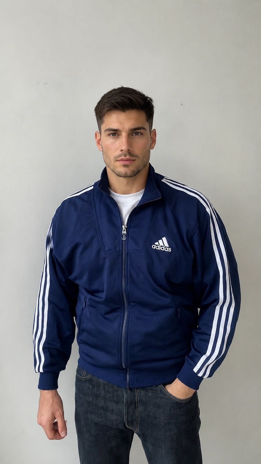 Adidas Vintage Adidas Track Jacket Navy Blue Retro 90s Y2K Size US M / EU 48-50 / 2 - 1 Thumbnail