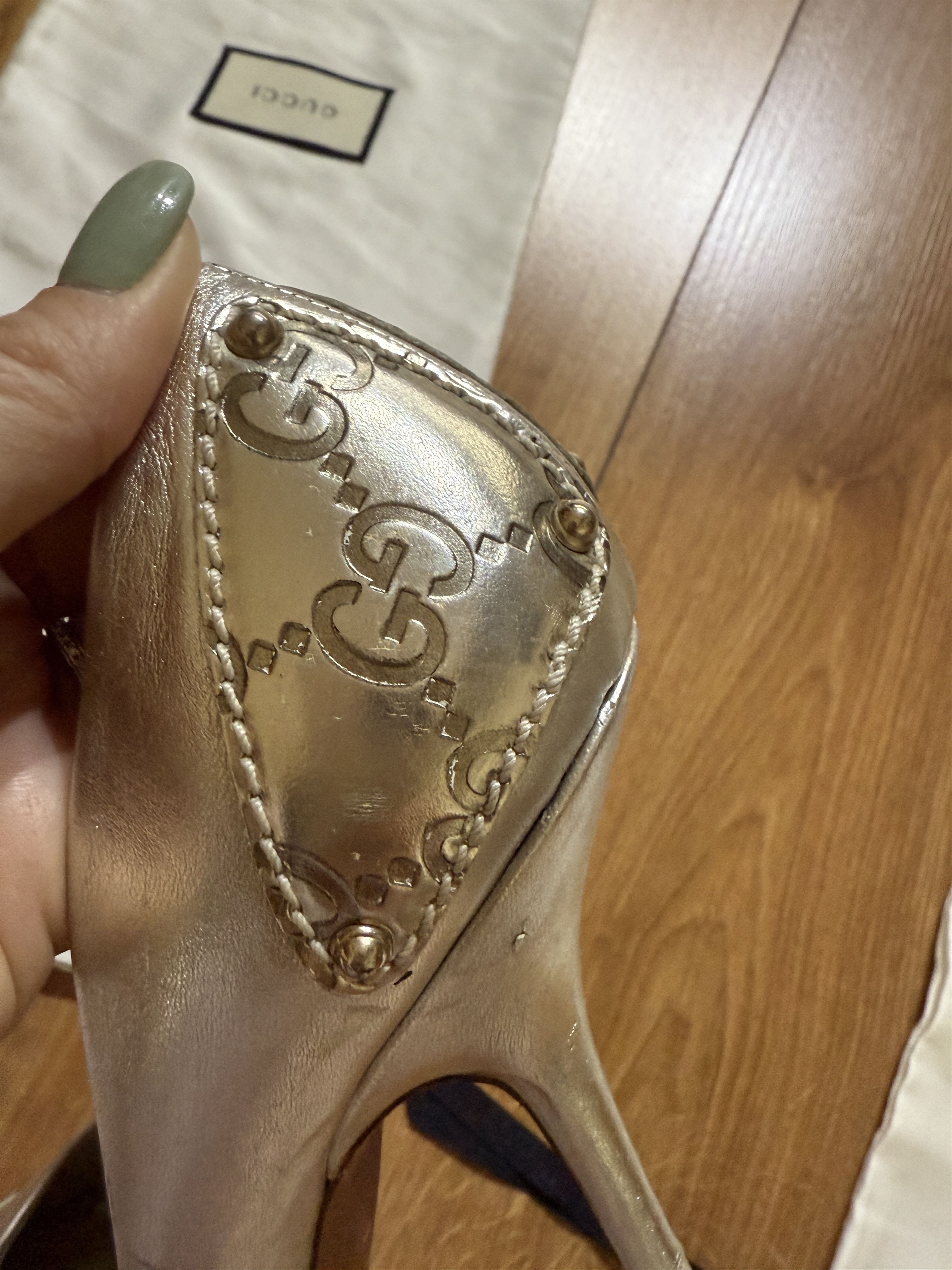 Gucci Gucci silver GG heels Size US 7 / IT 37 - 3 Thumbnail