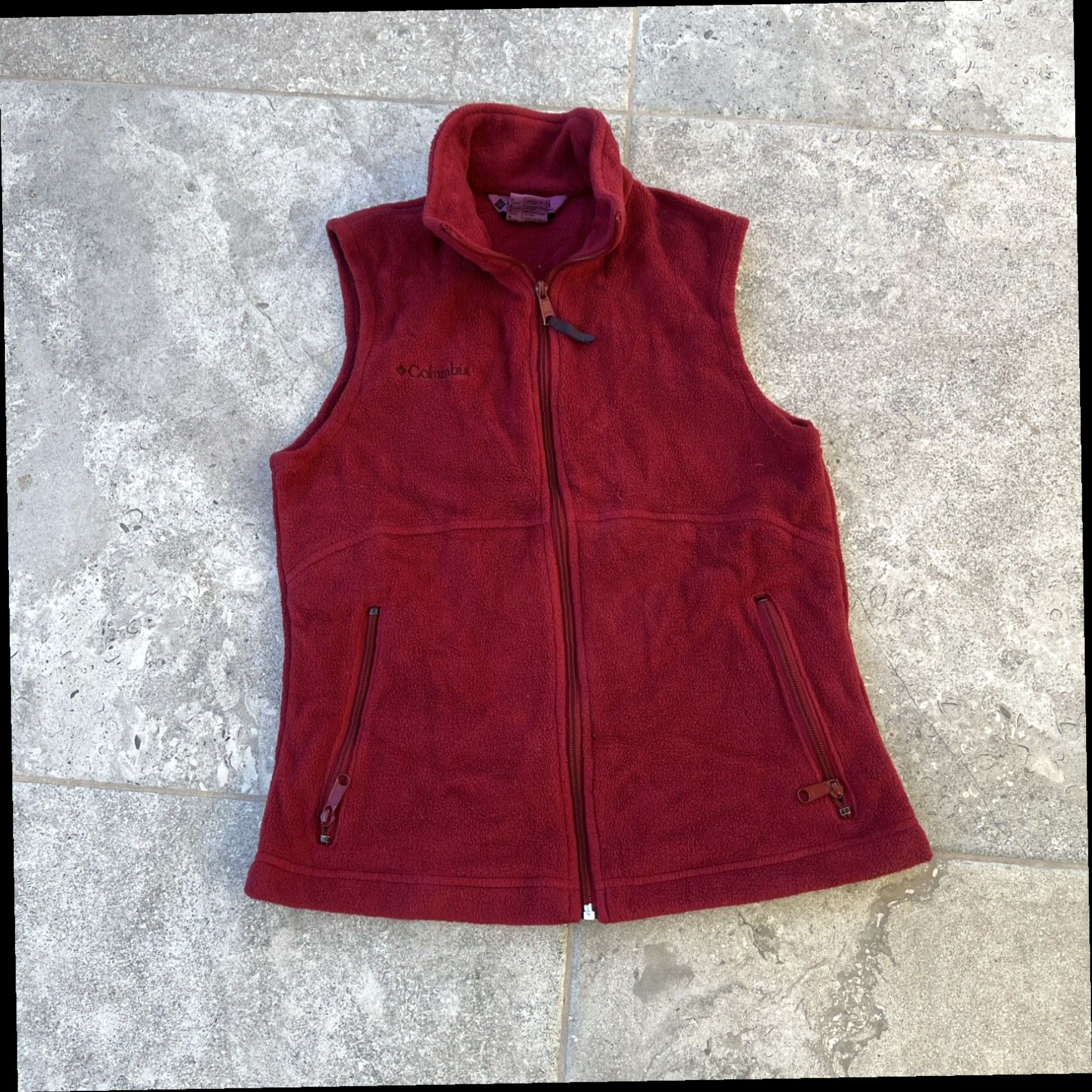 Vintage Columbia Vest Womens Medium Red Outdoor Full Zip Fleece Casual Sleeveless Ladies Size M / US 6-8 / IT 42-44 - 1 Thumbnail