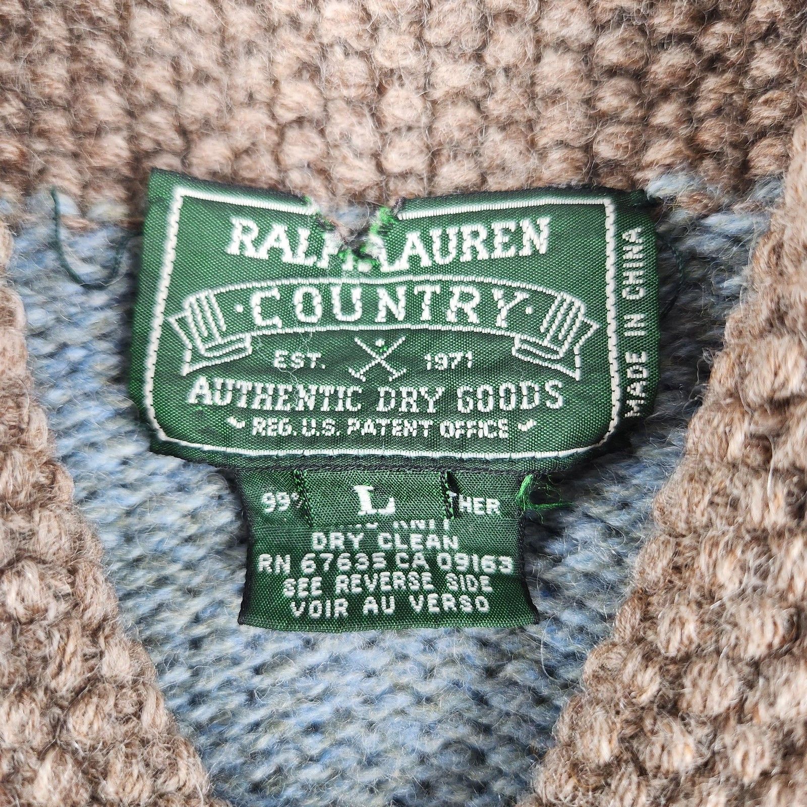 Polo Ralph Lauren Country 1990 Hand-Knit Shawl-Collar Southwestern Cardigan Size US L / EU 52-54 / 3 - 5 Thumbnail