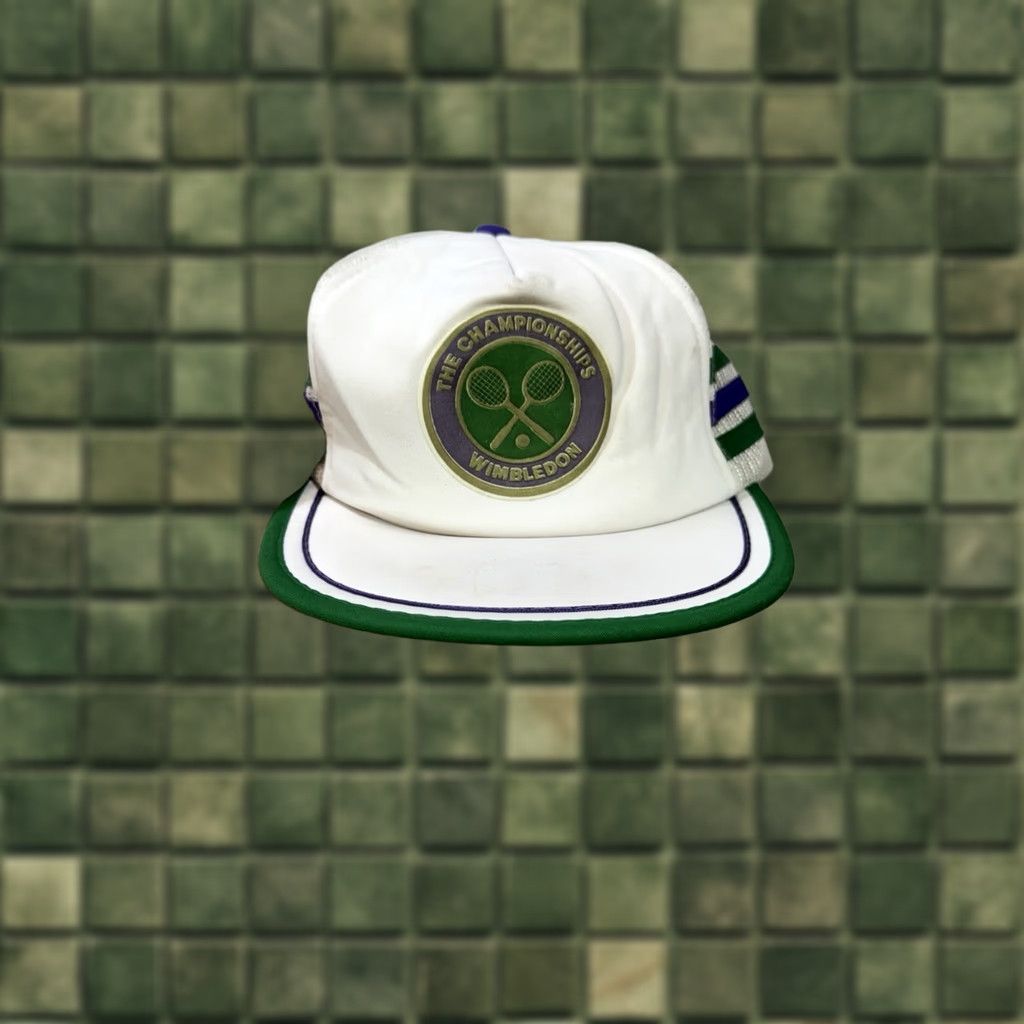 Vintage VINTAGE Wimbledon Tennis Snapback Trucker Hat Yupoong Made In Korea White OS Adults Mens Womens Size ONE SIZE - 1 Thumbnail