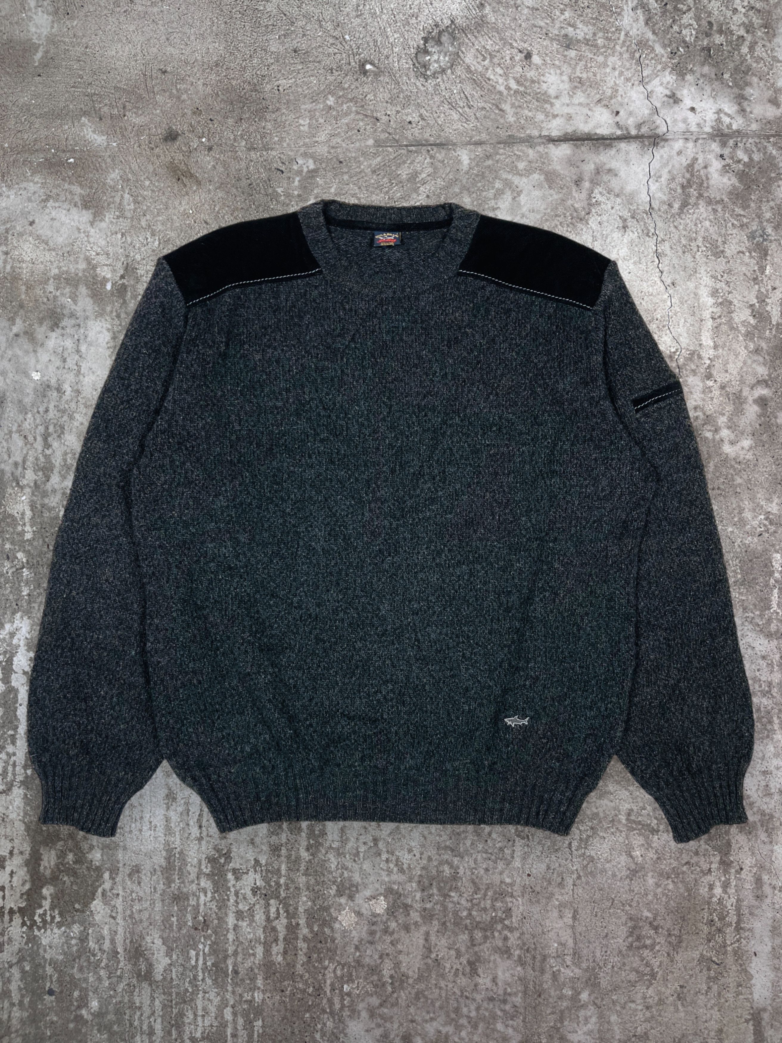 Paul & Shark 90s PAUL SHARK VELOUR INSERT EXTRA MERINO WOOL KNIT - № 1097 Size US L / EU 52-54 / 3 - 1 Thumbnail