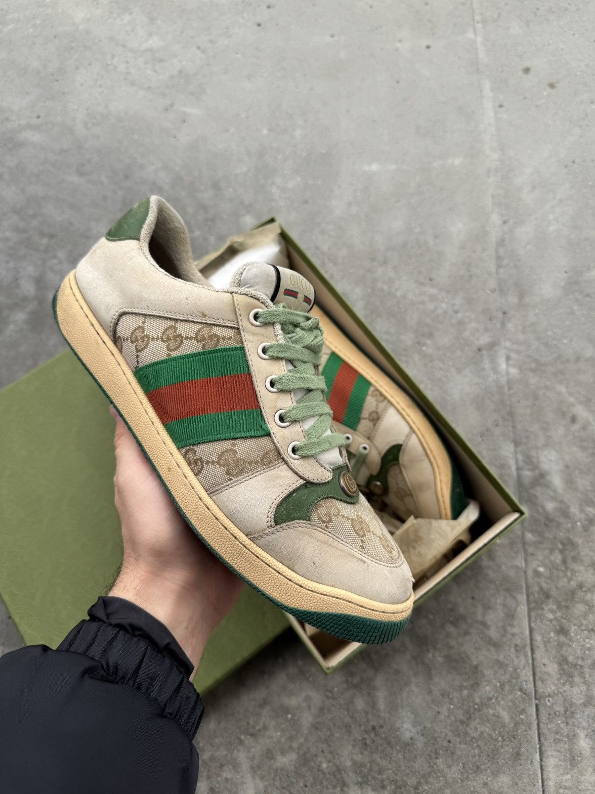 Designer × Gucci × Vintage Gucci Screener low-top trainers