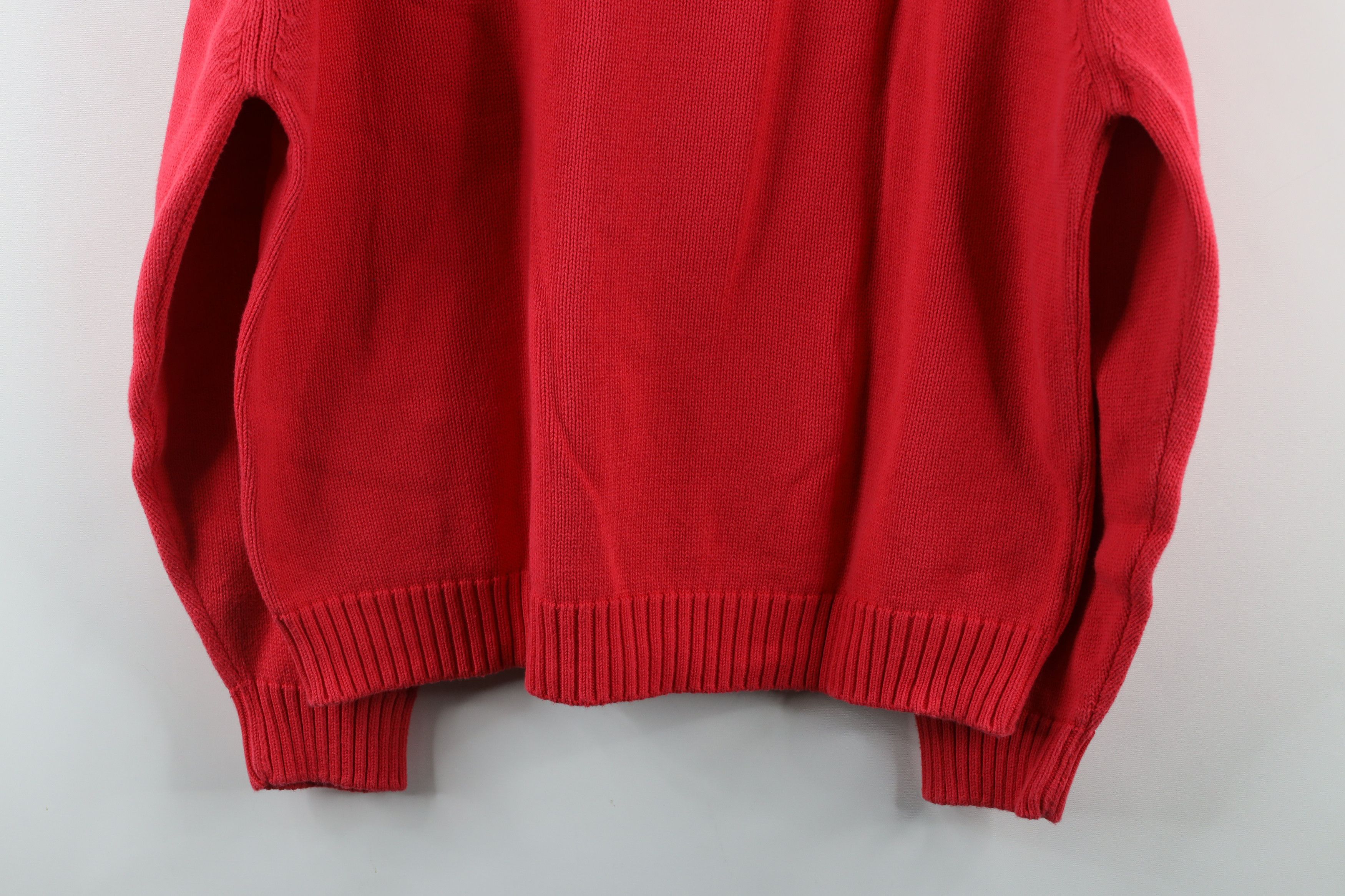 Lands' End × Vintage Vintage 90s Lands End Cotton Knit Crewneck Sweater Red USA Size US XL / EU 56 / 4 - 7 Thumbnail