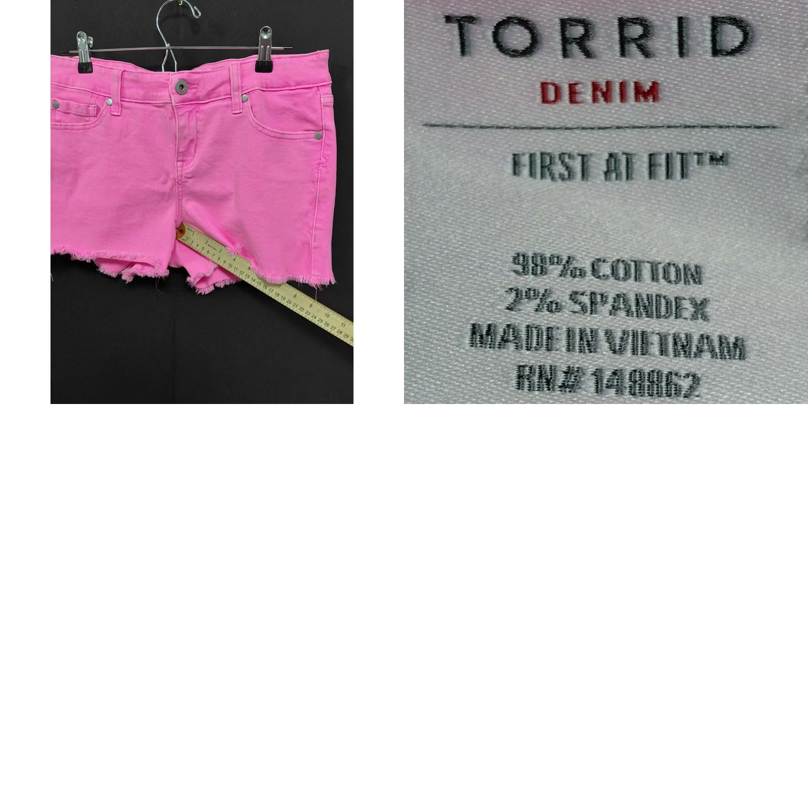 Torrid Torrid Denim Shorts Pink Regular 5-Pocket Frayed Hem Cotton Spandex Women Size 10 Size 32" / US 10 / IT 46 - 8 Thumbnail