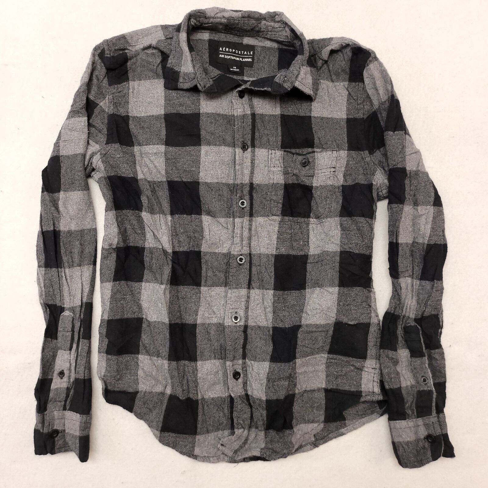 Aeropostale Aeropostale Buffalo Check Flannel Shirt Mens Size XS Gray Size US XS / EU 42 / 0 - 2 Thumbnail