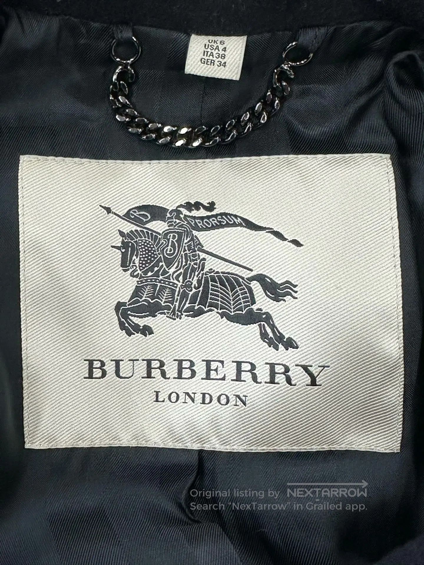 Burberry Burberry Classic Black Double-breasted Tweed Overcoat| Size XS / US 0-2 / IT 36-38 - 3 Thumbnail