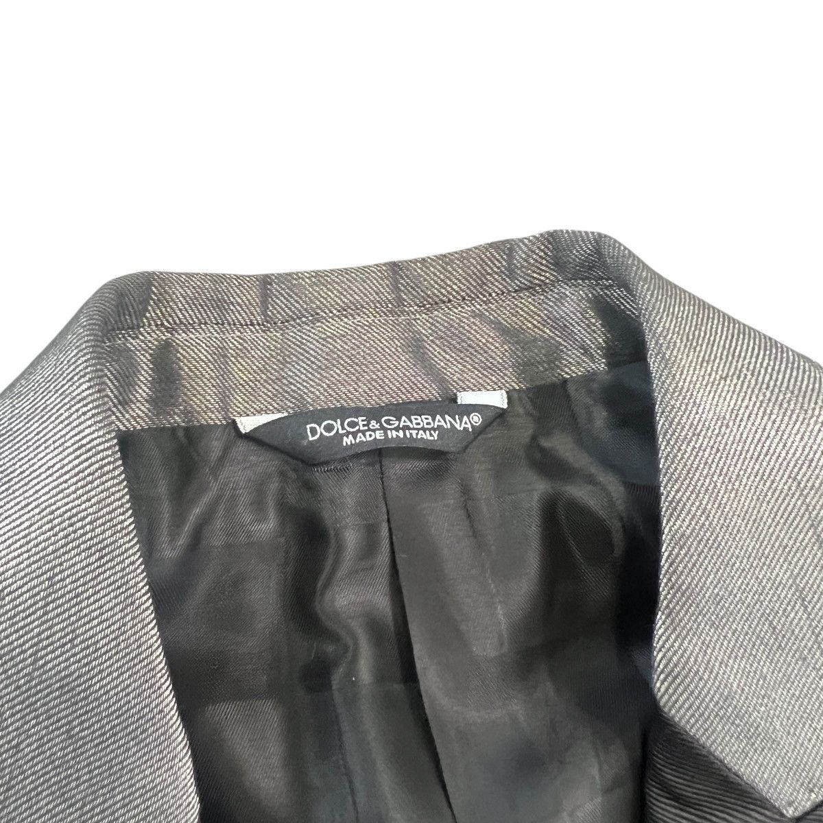 Dolce & Gabbana DOLCE&GABBANA 2007AW Metallic Peak Lapel Silk-Blend Jacket Size 44S - 6 Thumbnail