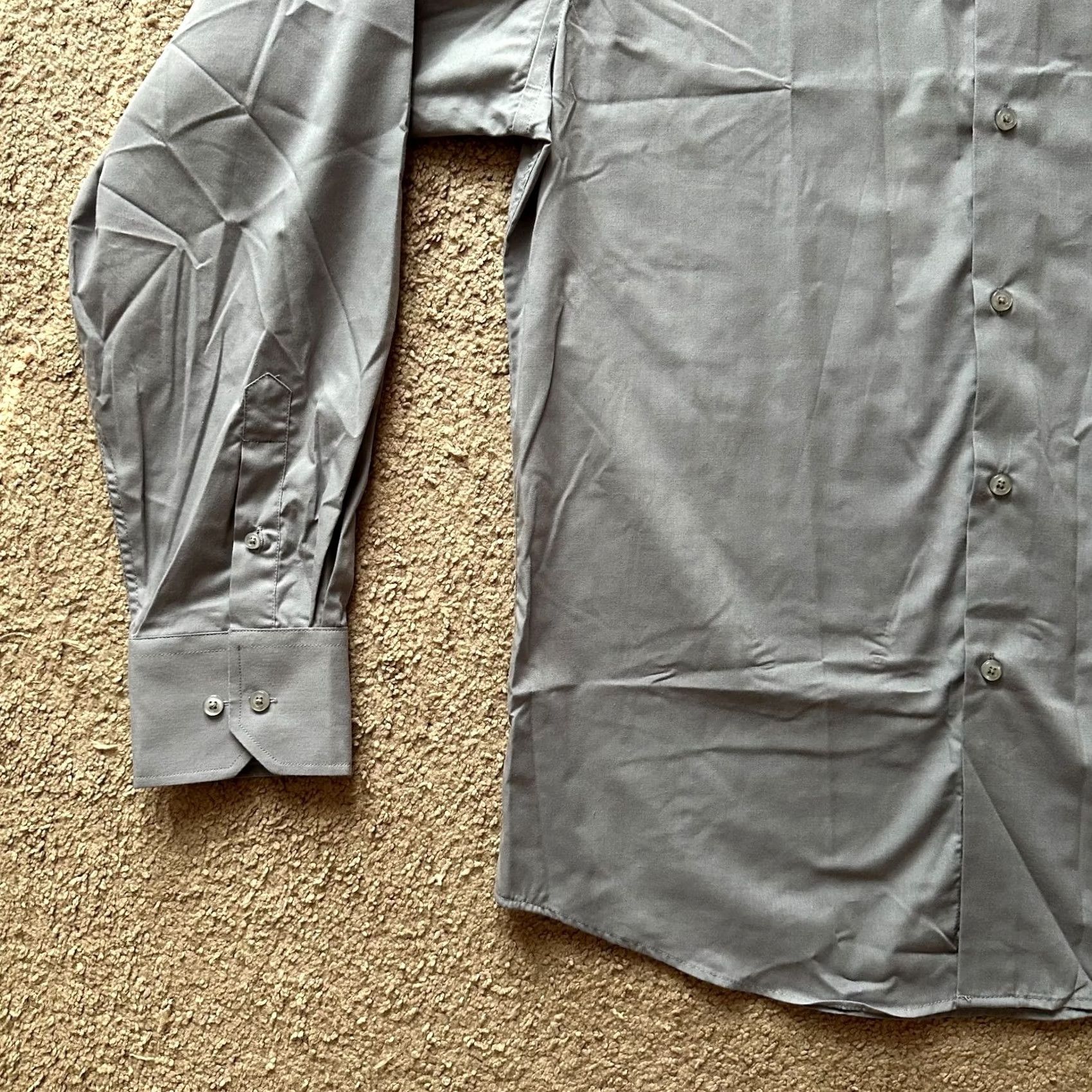 Vintage Berlioni Italy Shirt Mens XL Slim Fit Button Up Spread Collar Grey Size US XL / EU 56 / 4 - 5 Thumbnail