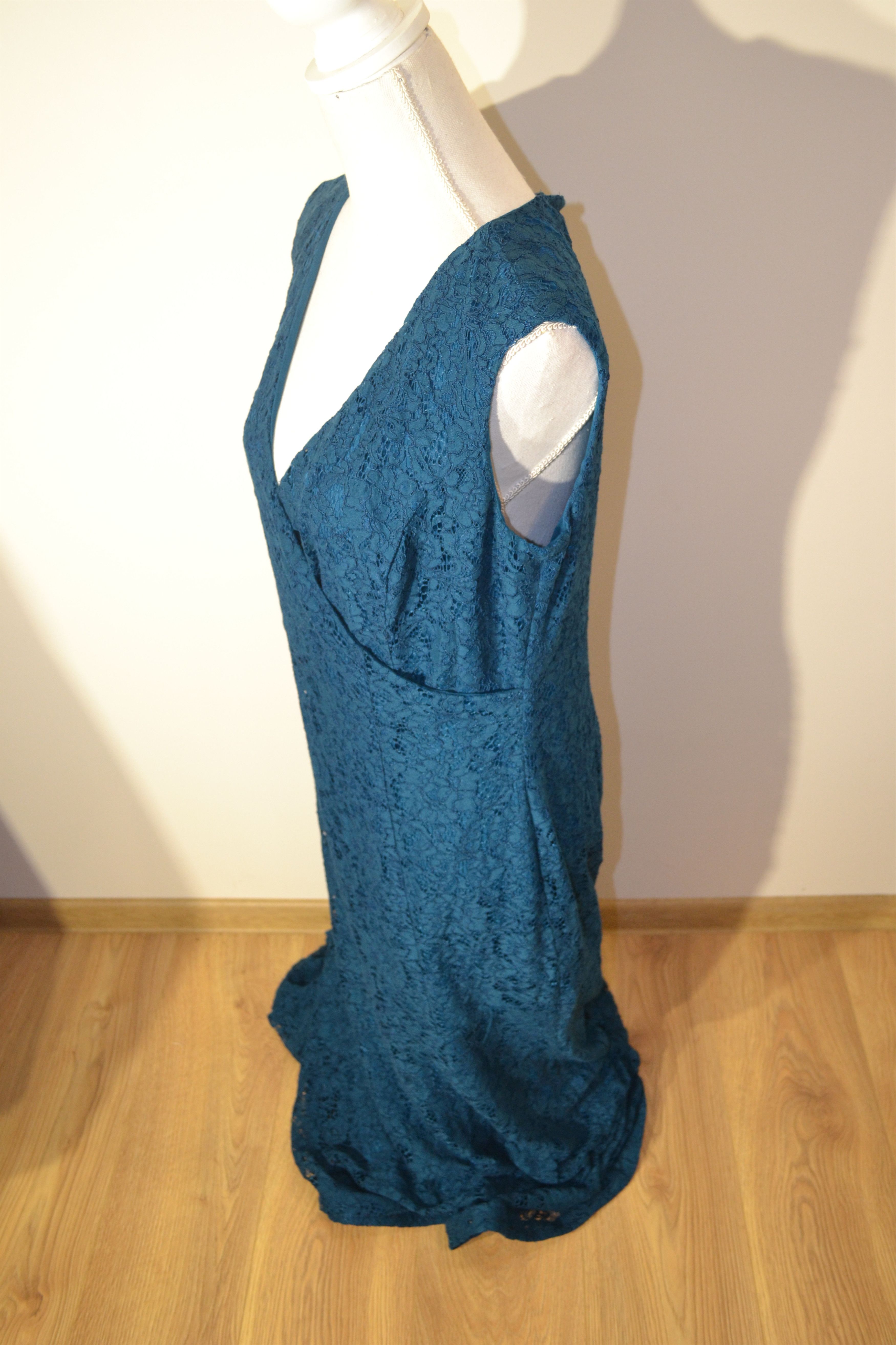 Lauren Ralph Lauren Ralph Lauren 2000s Teal Blue Lace Dress | XL | Evening Gown Size XL / US 12-14 / IT 48-50 - 3 Thumbnail