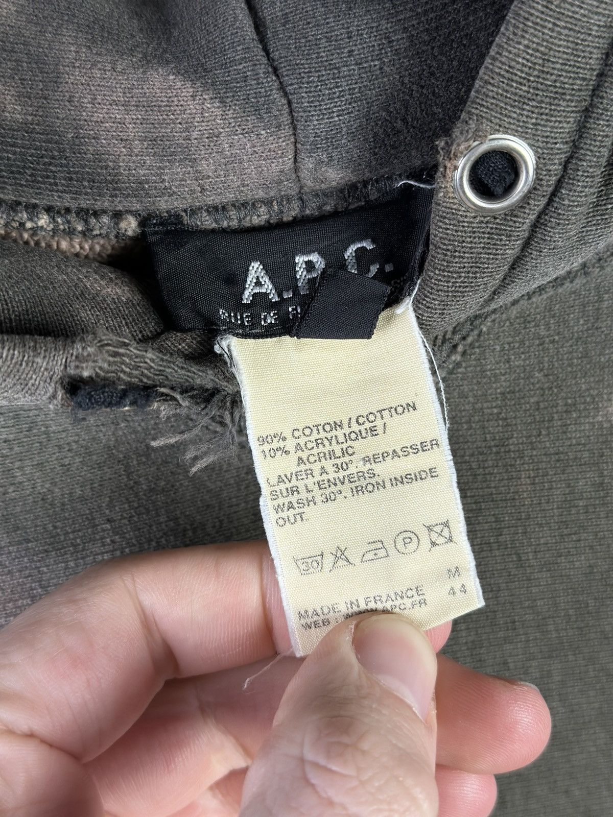 A.P.C. × Japanese Brand × Vintage Rare!! Vintage A.P.C. PARIS hoodie Size US L / EU 52-54 / 3 - 11 Thumbnail