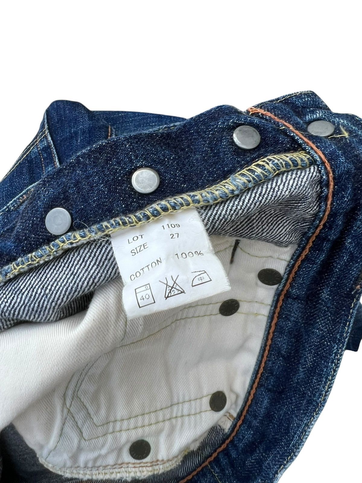 Full Count & Co. Vintage Full Count Japan Hidden Rivets Denim Selvedge Jeans Size US 27 - 25 Thumbnail