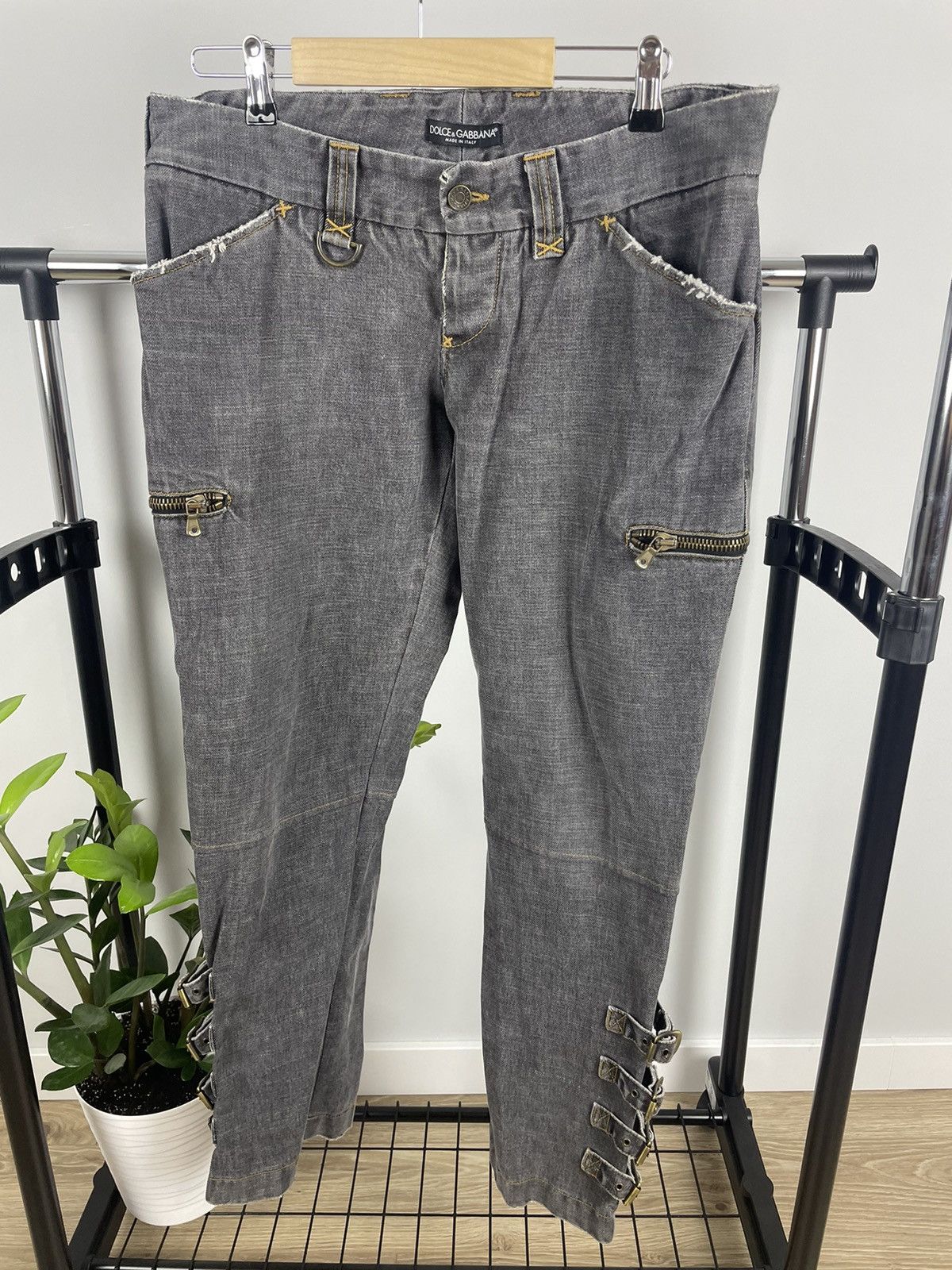 Dolce & Gabbana Dolce Gabbana denim Raw aw2002 Distressed Cargo Biker Laces Size 33" - 8 Thumbnail