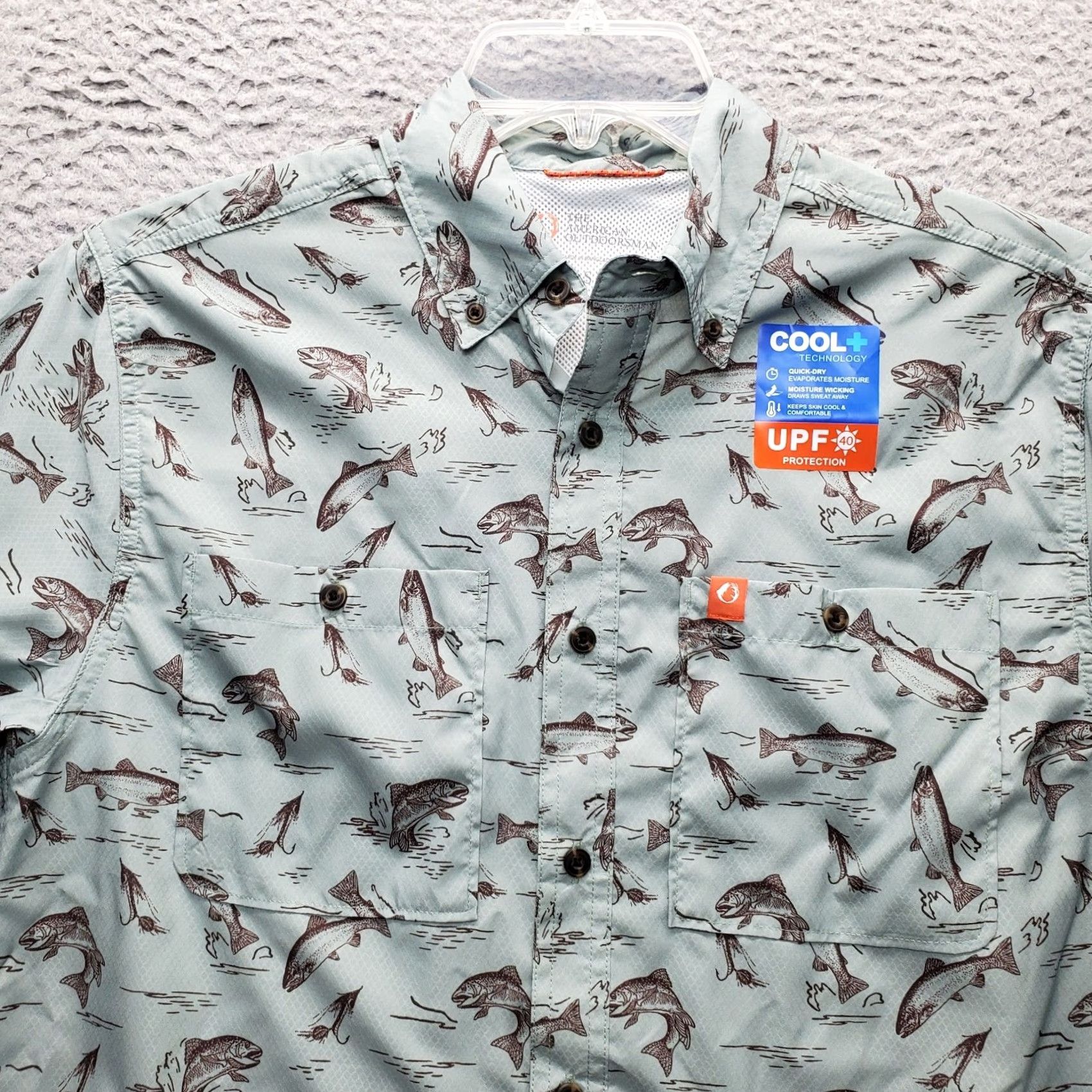 Vintage American Outdoorsman Fishing Shirt Mens Small Multi Fish Print Collar Button Down Sunday? Size US S / EU 44-46 / 1 - 5 Thumbnail