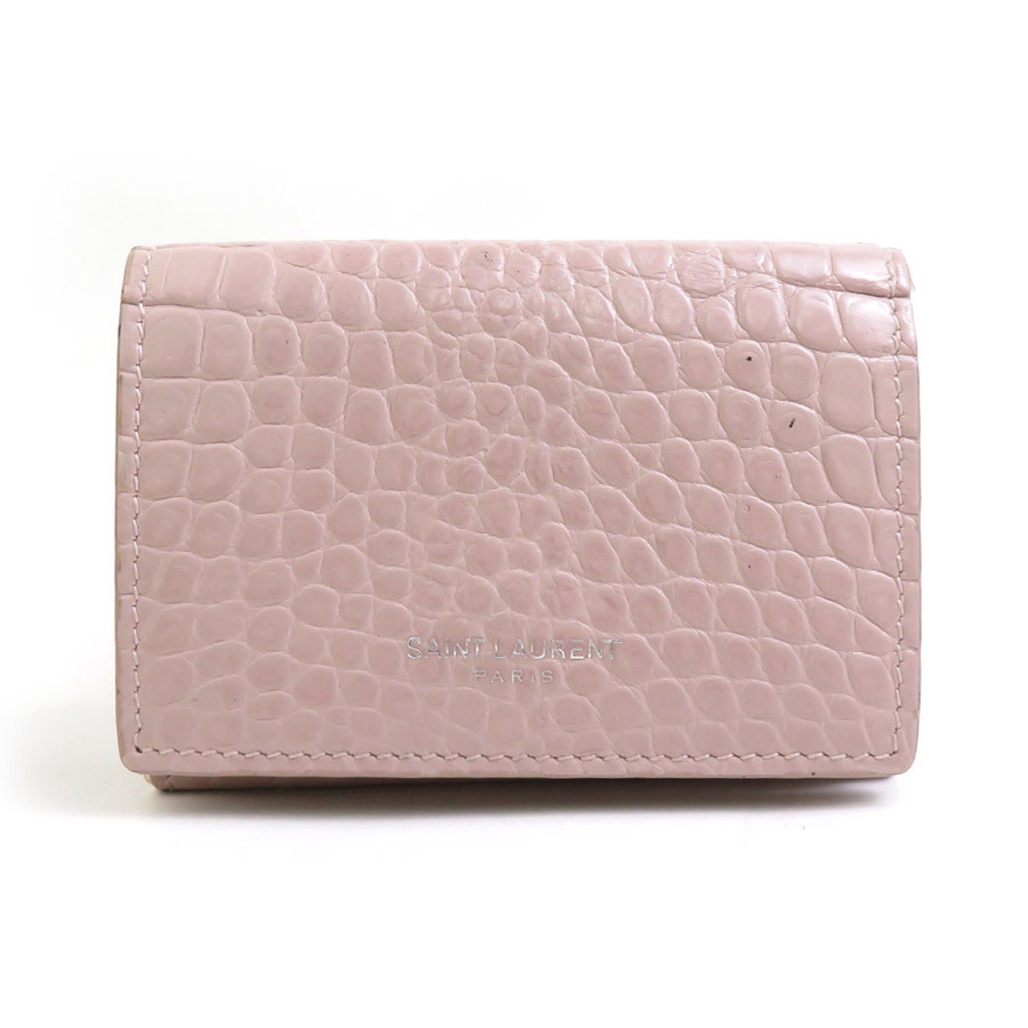 Saint Laurent Paris Saint Laurent Tri-fold wallet Embossed leather Pink Women's h31195a Size ONE SIZE - 1 Thumbnail