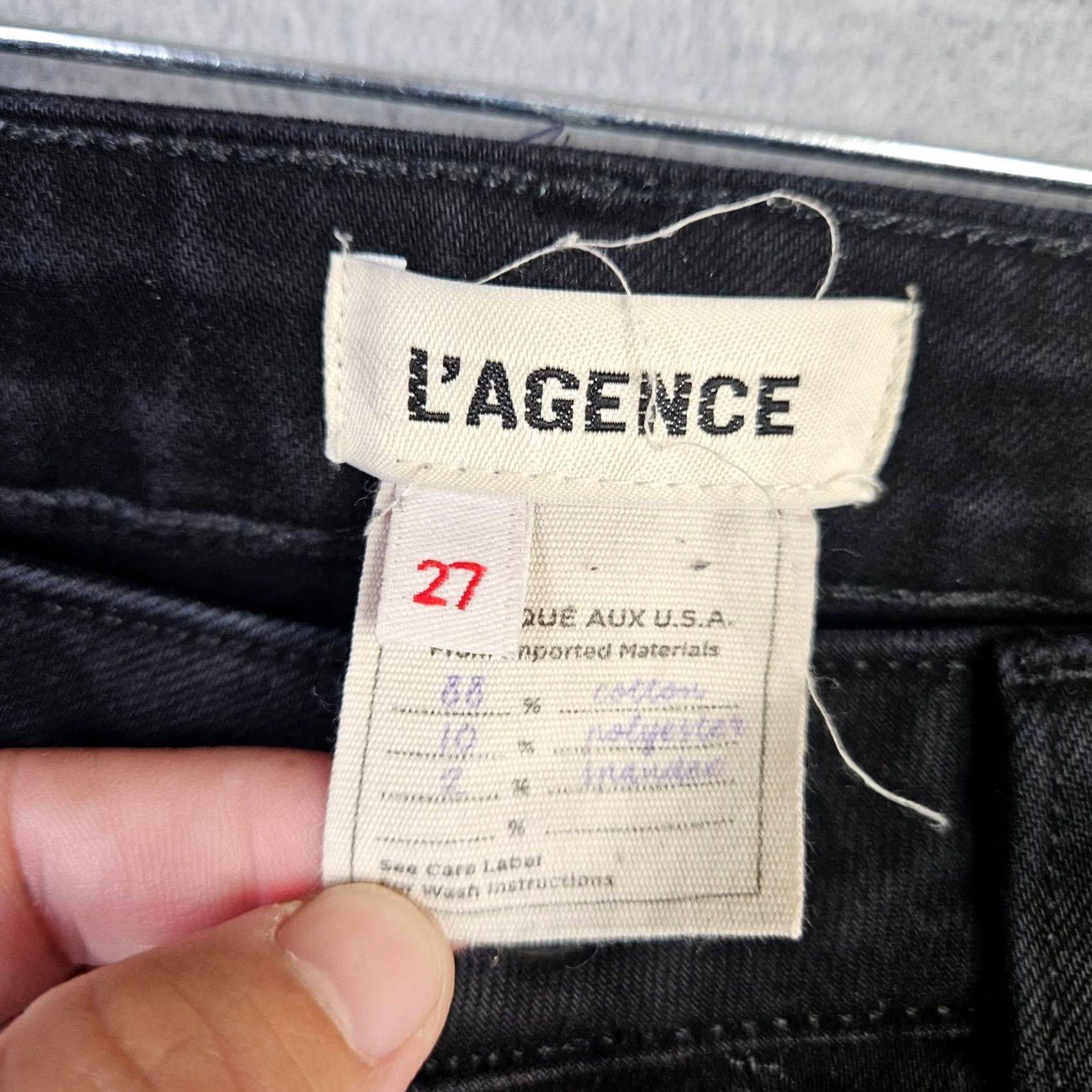 L'AGENCE L'AGENCE Jeans Dark Wash Skinny Five Pockets Casual Size 27 Womens Black 5-Pocket Denim Slim Fit Belted Regular Rise Mid Vintage No Size 27" / US 4 / IT 40 - 7 Thumbnail