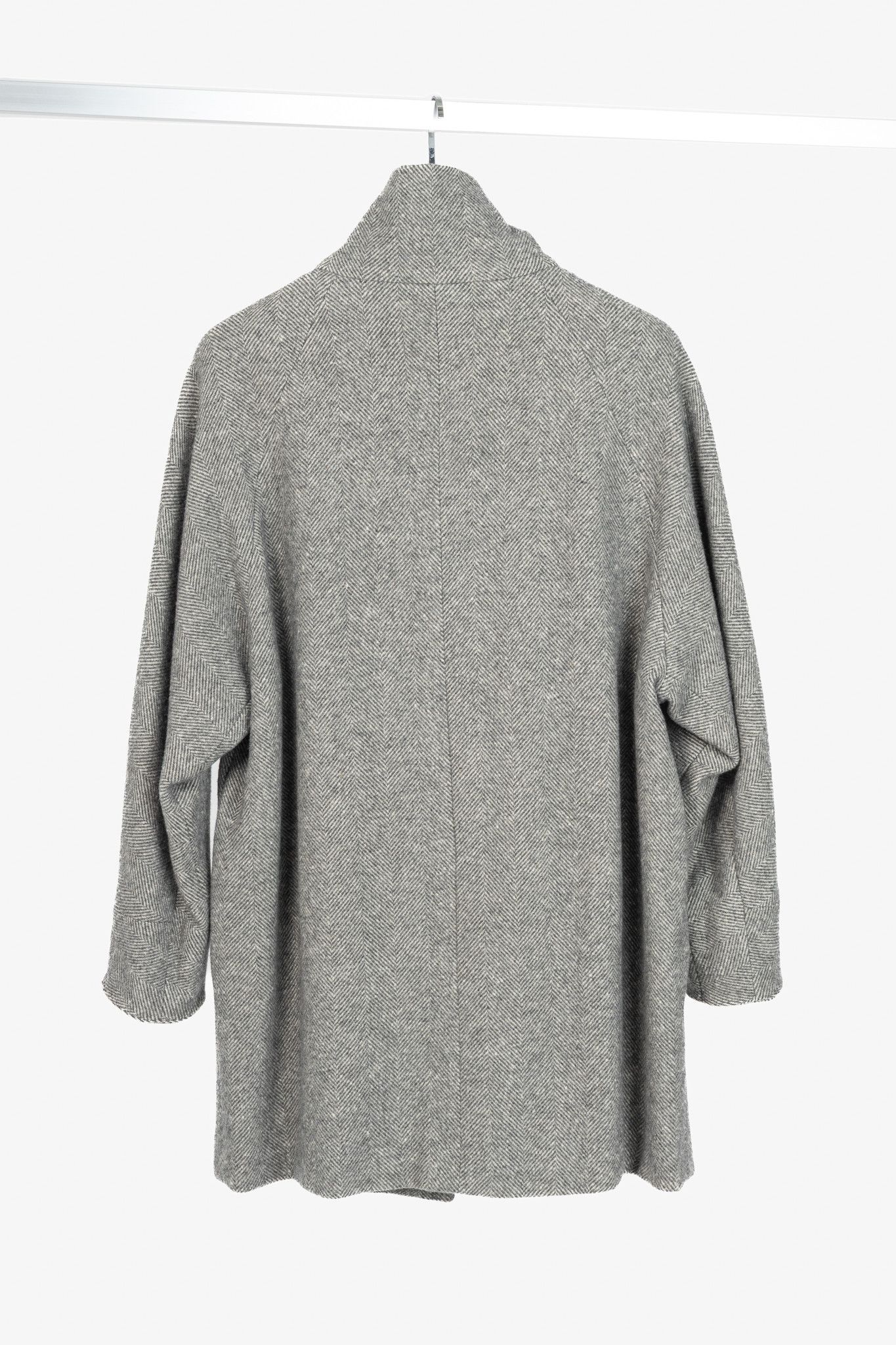 Weekend Max Mara Weekend Max Mara Grey Wool Herringbone Coat Size M / US 6-8 / IT 42-44 - 2 Thumbnail
