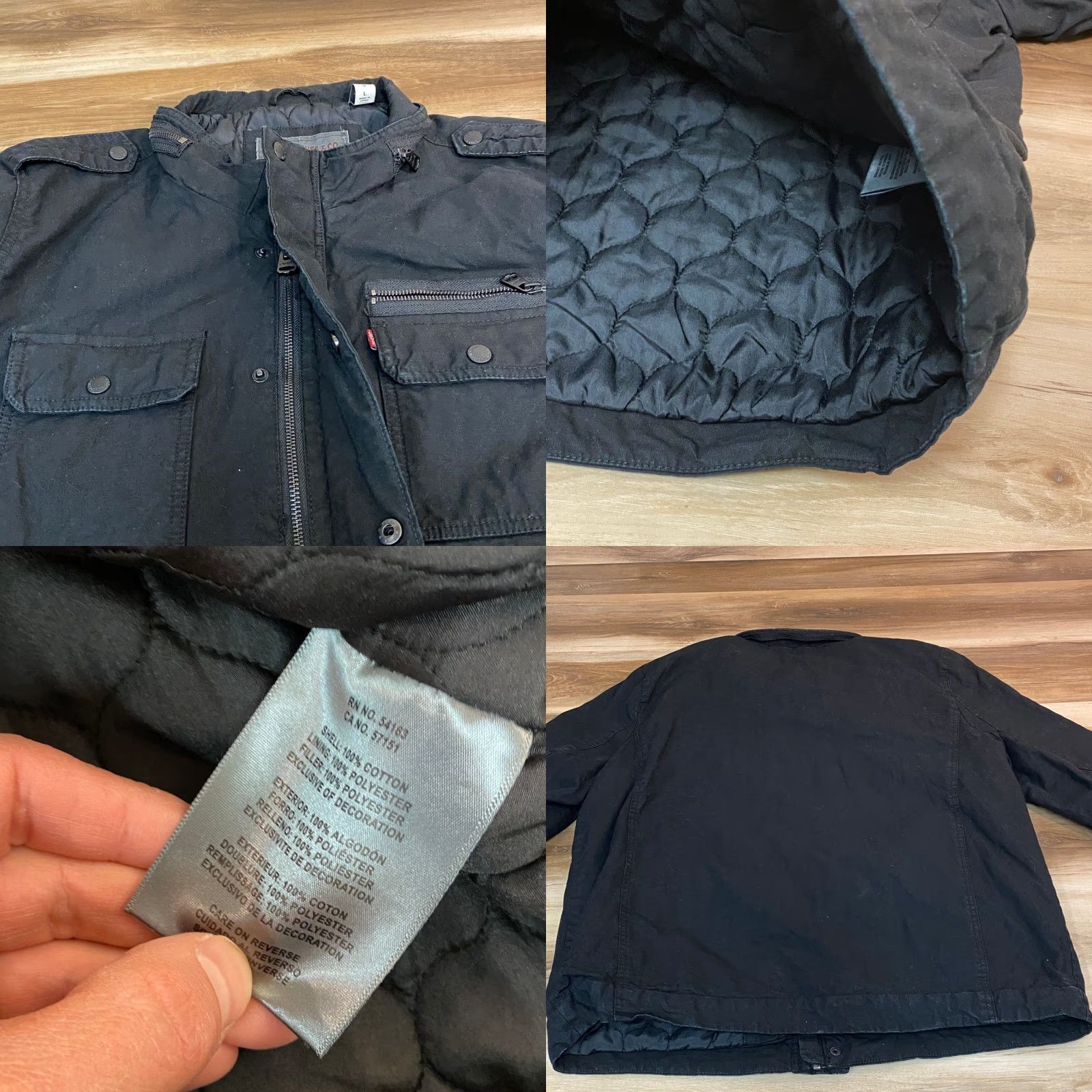 Levi's Levis Jacket Military Canvas Quilted Lining Black Large Mens Regular Size US L / EU 52-54 / 3 - 8 Thumbnail