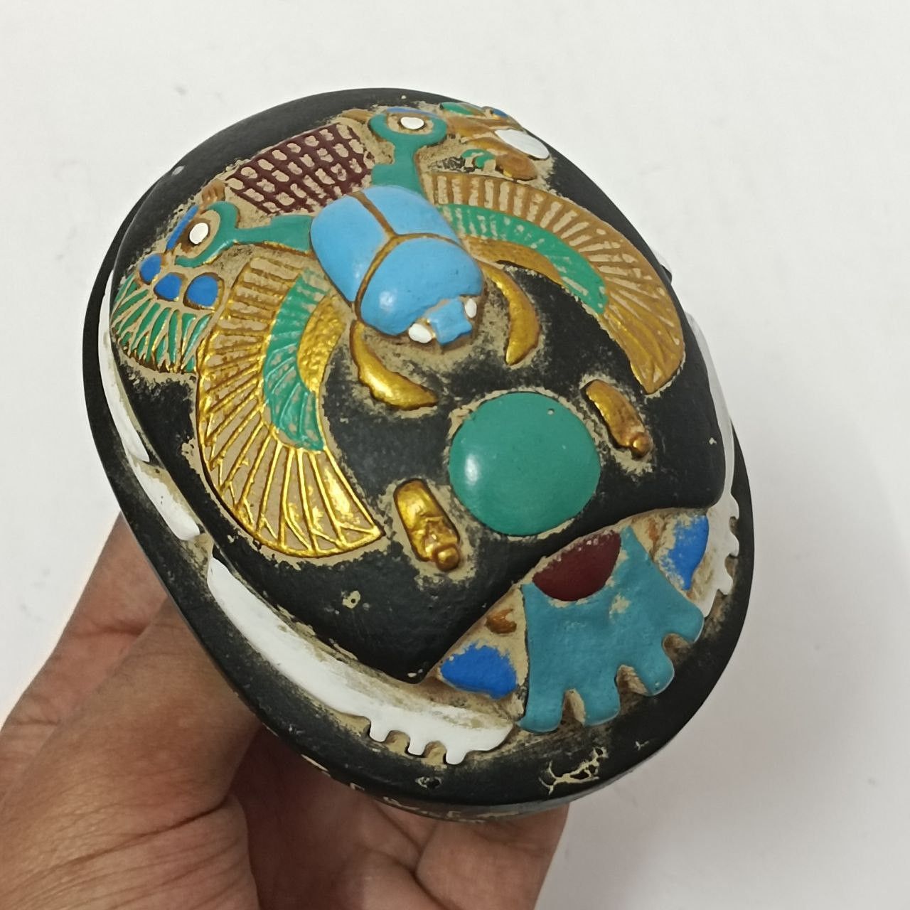 Handmade Handcrafted Egyptian scarab – unique souvenir, cultural Size ONE SIZE - 2 Thumbnail