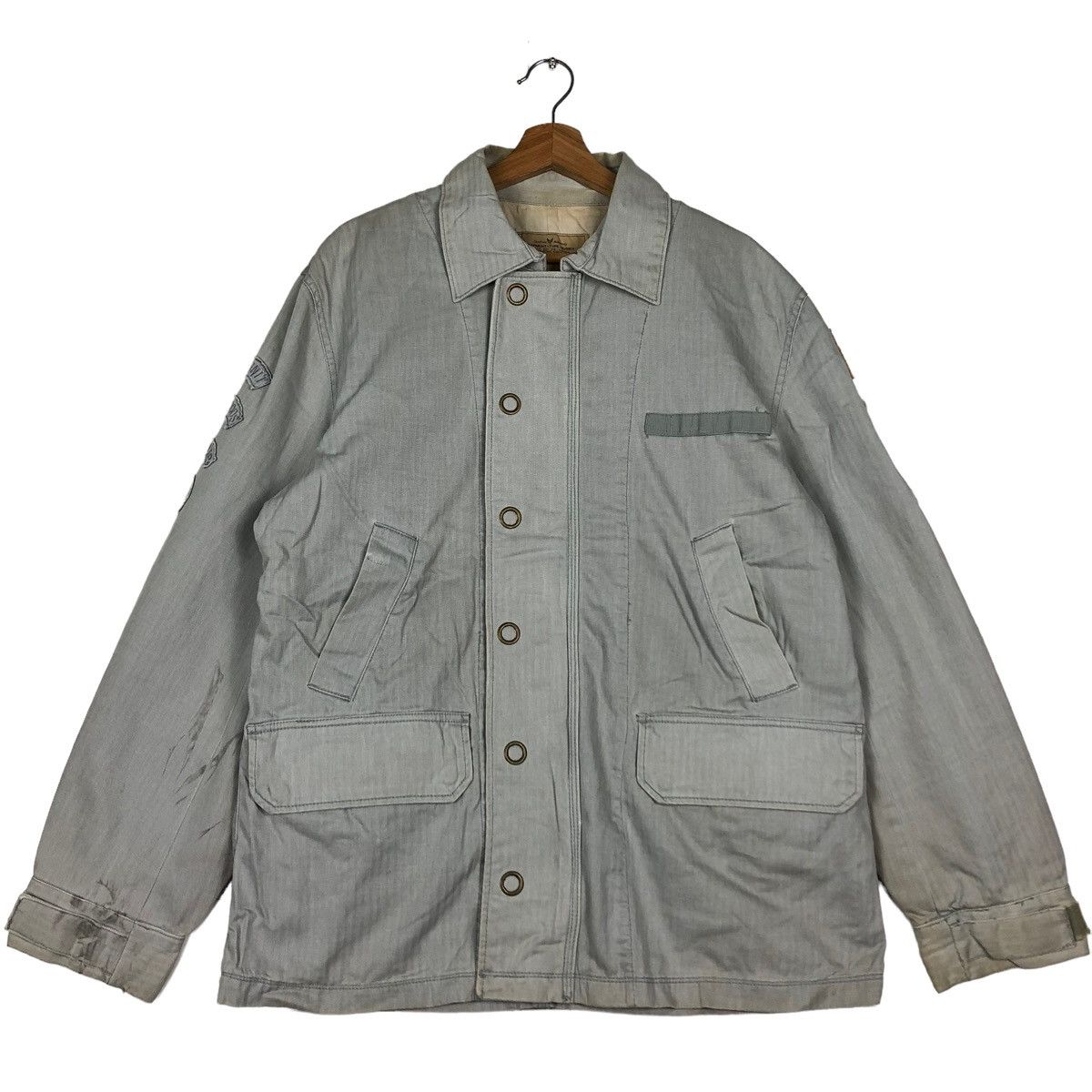 Avirex 🔥VTG DENIM JACKET AVIREX USA LTD STOCK 28-A6755 Size US XL / EU 56 / 4 - 3 Thumbnail