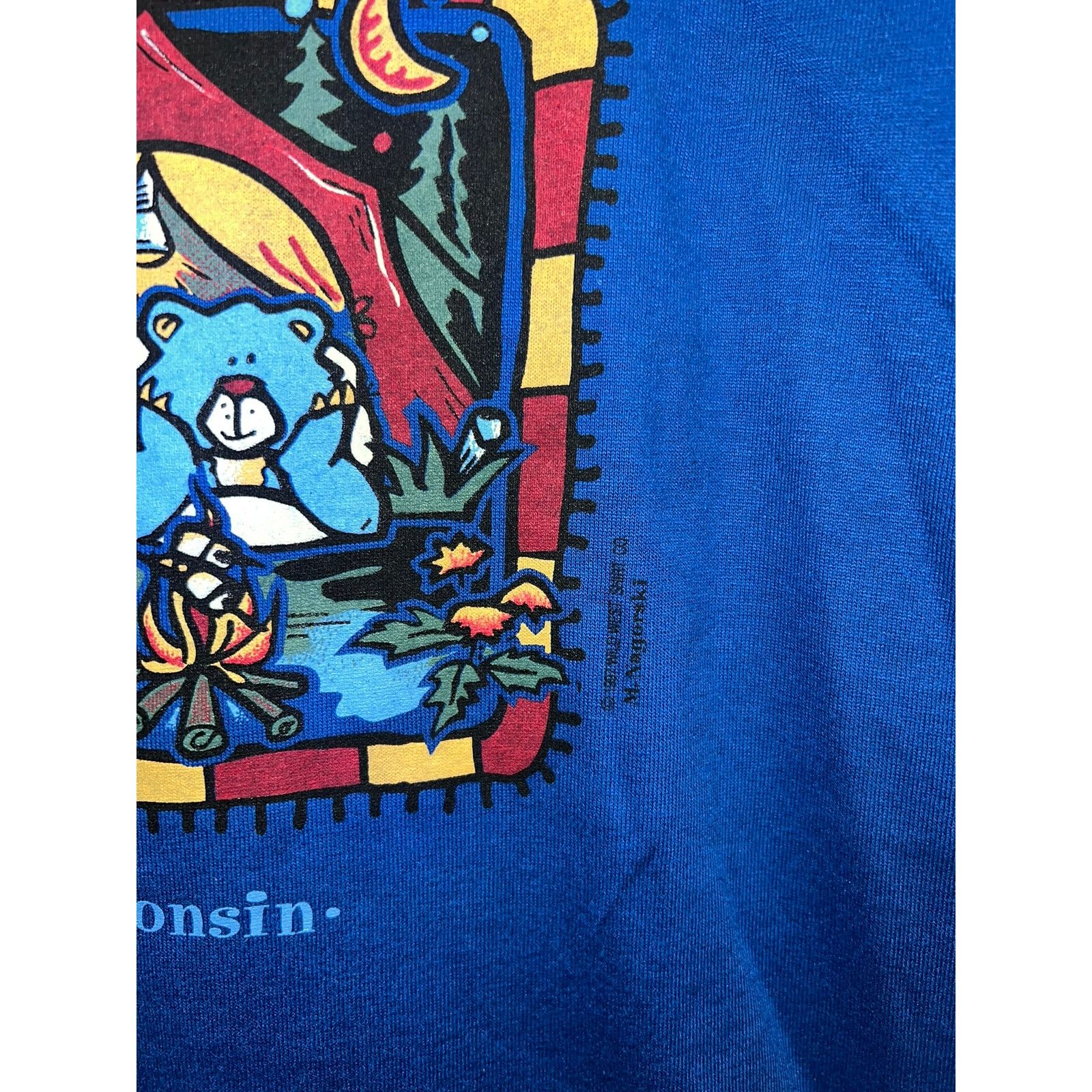 Jerzees Youth Wisconsin Shirt Door County Bears Campfire Top Tee M Size M / US 6-8 / IT 42-44 - 4 Thumbnail