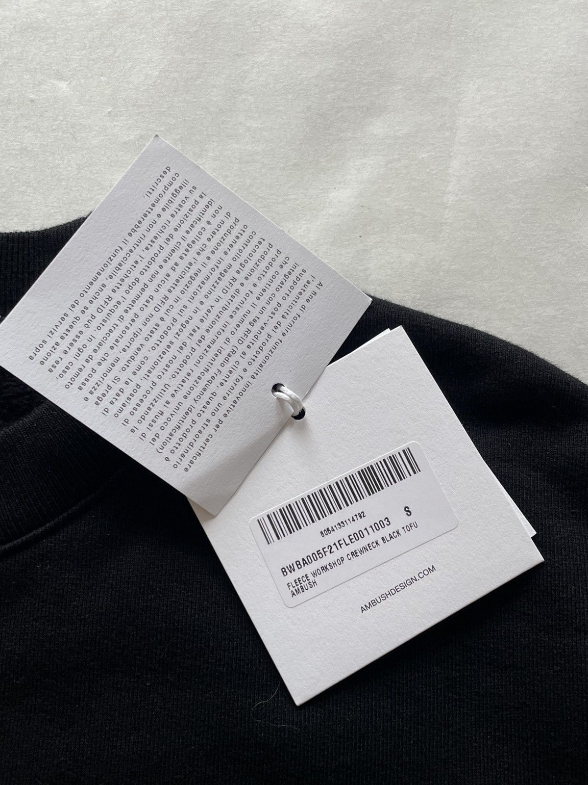 Ambush Design Ambush Fleece Workshop Crewneck Sweatshirt Black/Tofu Size US S / EU 44-46 / 1 - 7 Thumbnail