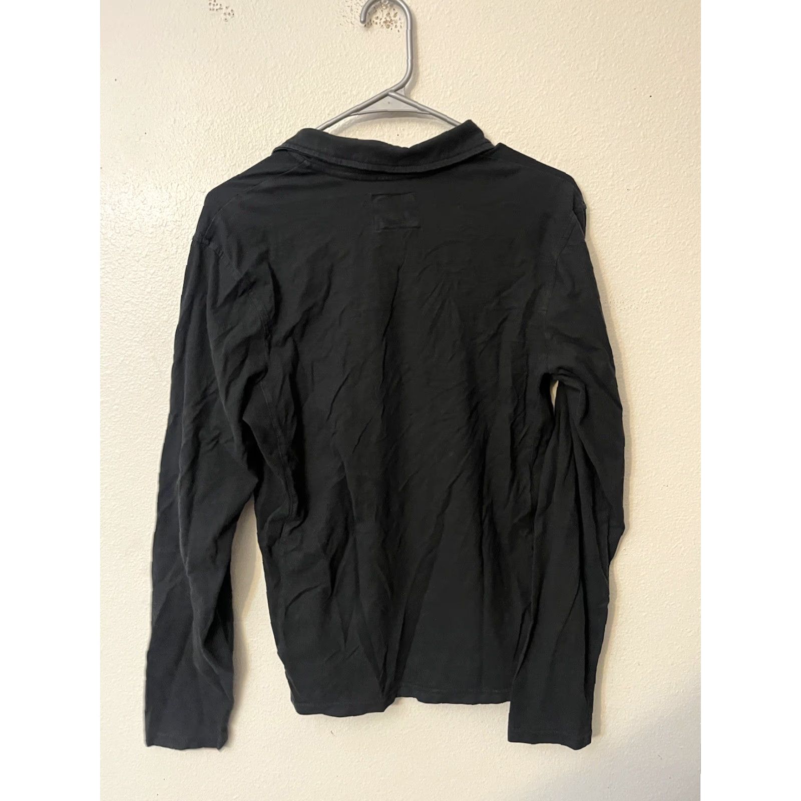 Guess VINTAGE Guess By Marciano Black Logo V Neck Long Sleeve Polo Top Womens M Black Polo V-Neck Long Sleeve Shirt Size M / US 6-8 / IT 42-44 - 3 Thumbnail