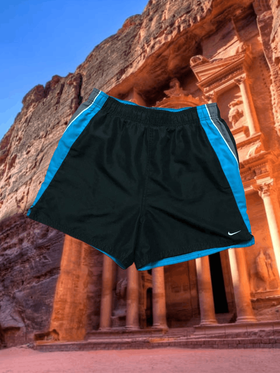 Nike Vintage Shorts black and blue Nike logo Y2K sportwear Size US 32 / EU 48 - 1 Thumbnail