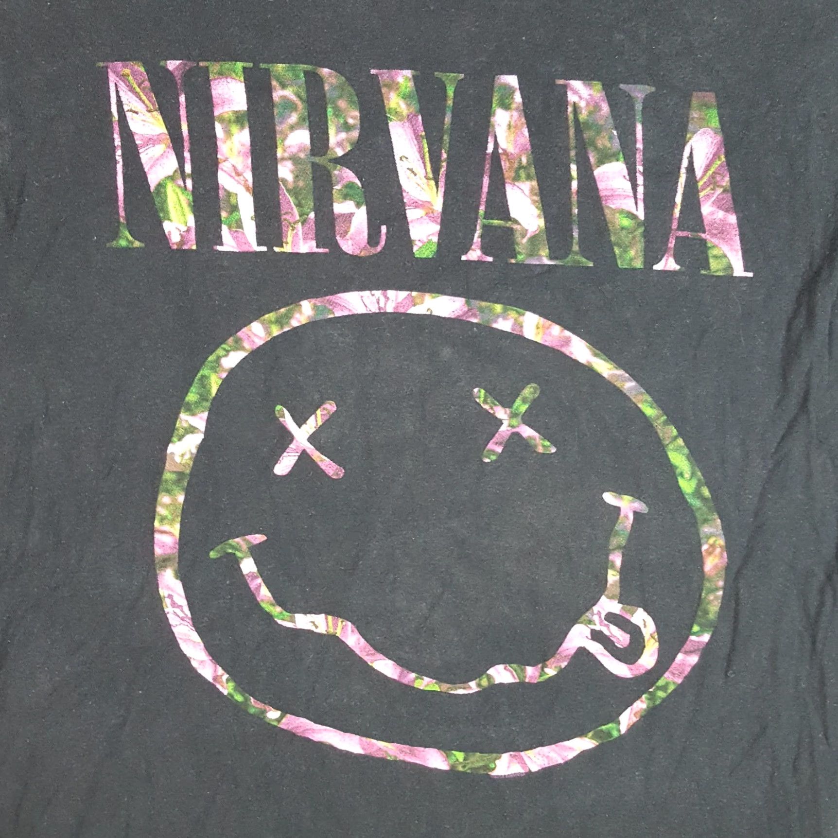 Tultex VINTAGE Nirvana T-Shirt Grunge Logo 90s 00s Music Mens Medium Black Cotton Embroidered Logo Vintage Rock Shirt Size US M / EU 48-50 / 2 - 2 Thumbnail