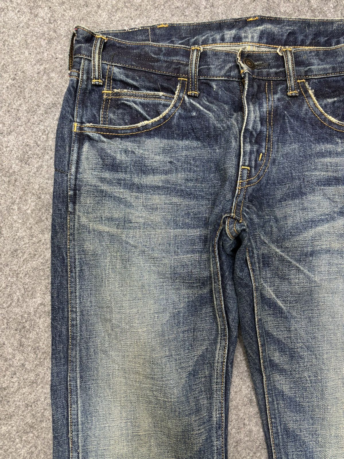 Japanese Brand 💥90s Denim Character💥DDRD Skinny Blue Wash Denim F640 Size US 33 - 4 Thumbnail