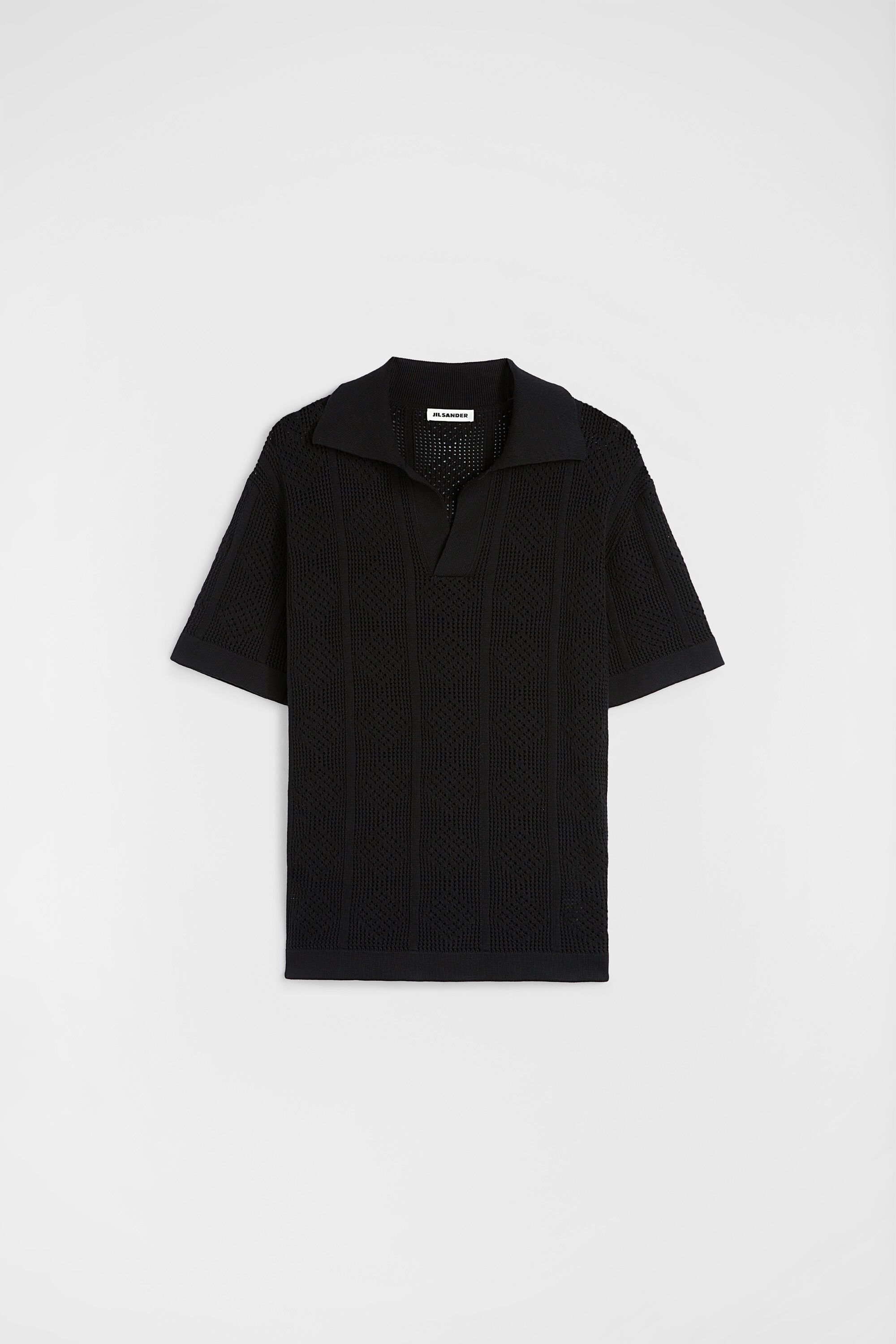 Jil Sander o1loc1c0426 Knit Polo T-Shirt in Black Size US L / EU 52-54 / 3 - 1 Thumbnail