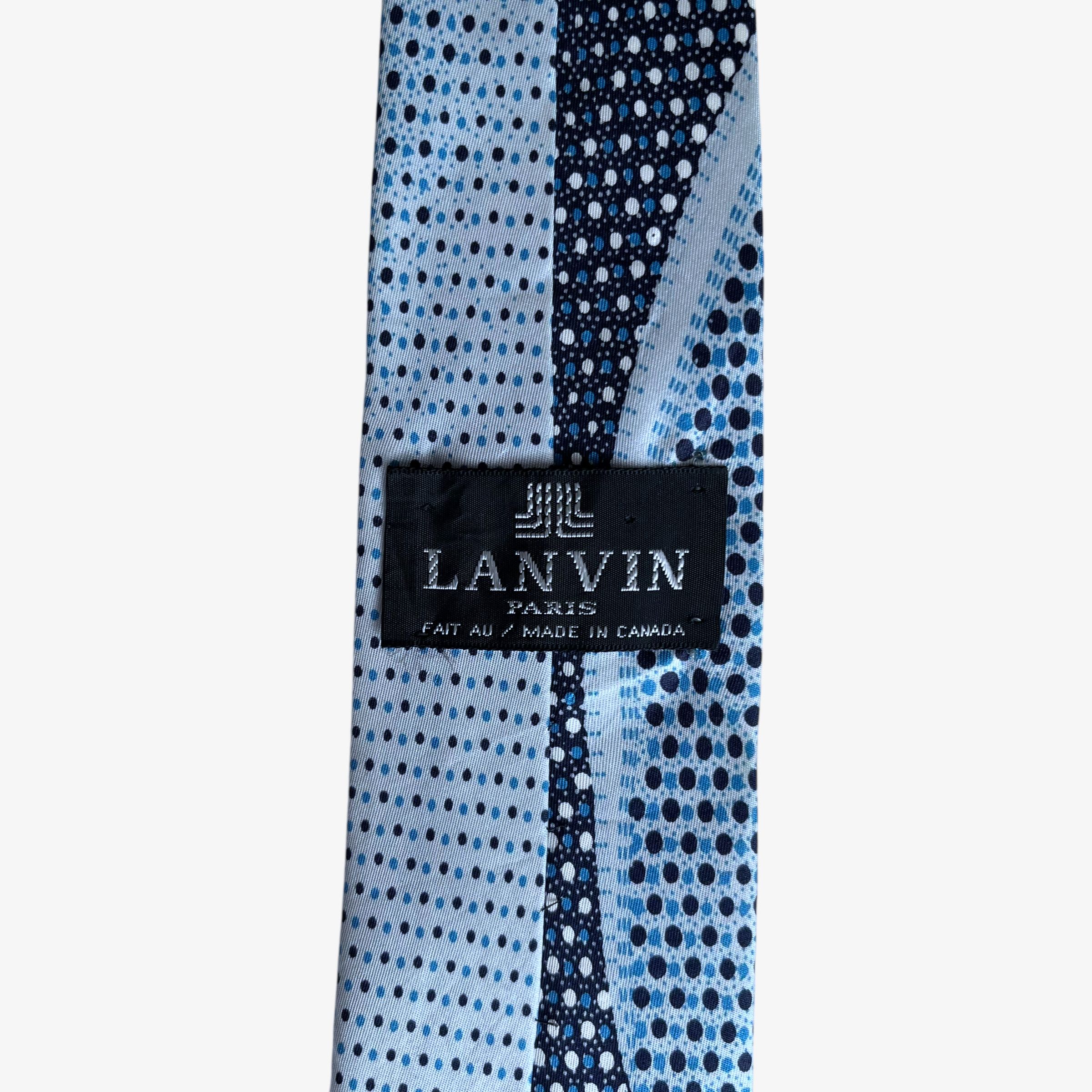 Lanvin Vintage 80s Lanvin Geometric Polka Dot Print Silk Tie Size ONE SIZE - 2 Thumbnail