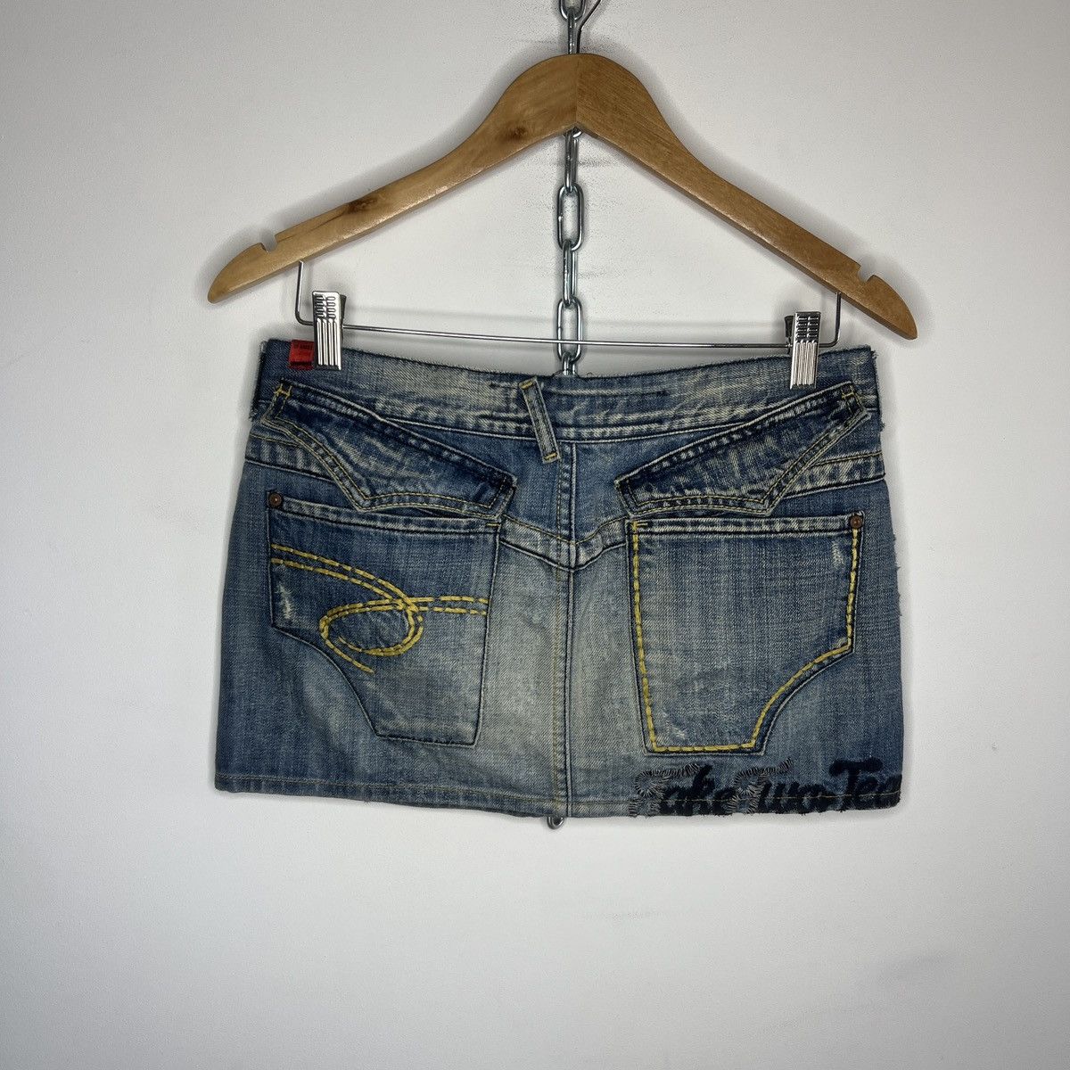 Japanese Brand Vintage Miss Sixty Style Mini Skirt Oldmoney Denim Jeans Y2K Size 26" / US 2 / IT 38 - 2 Thumbnail