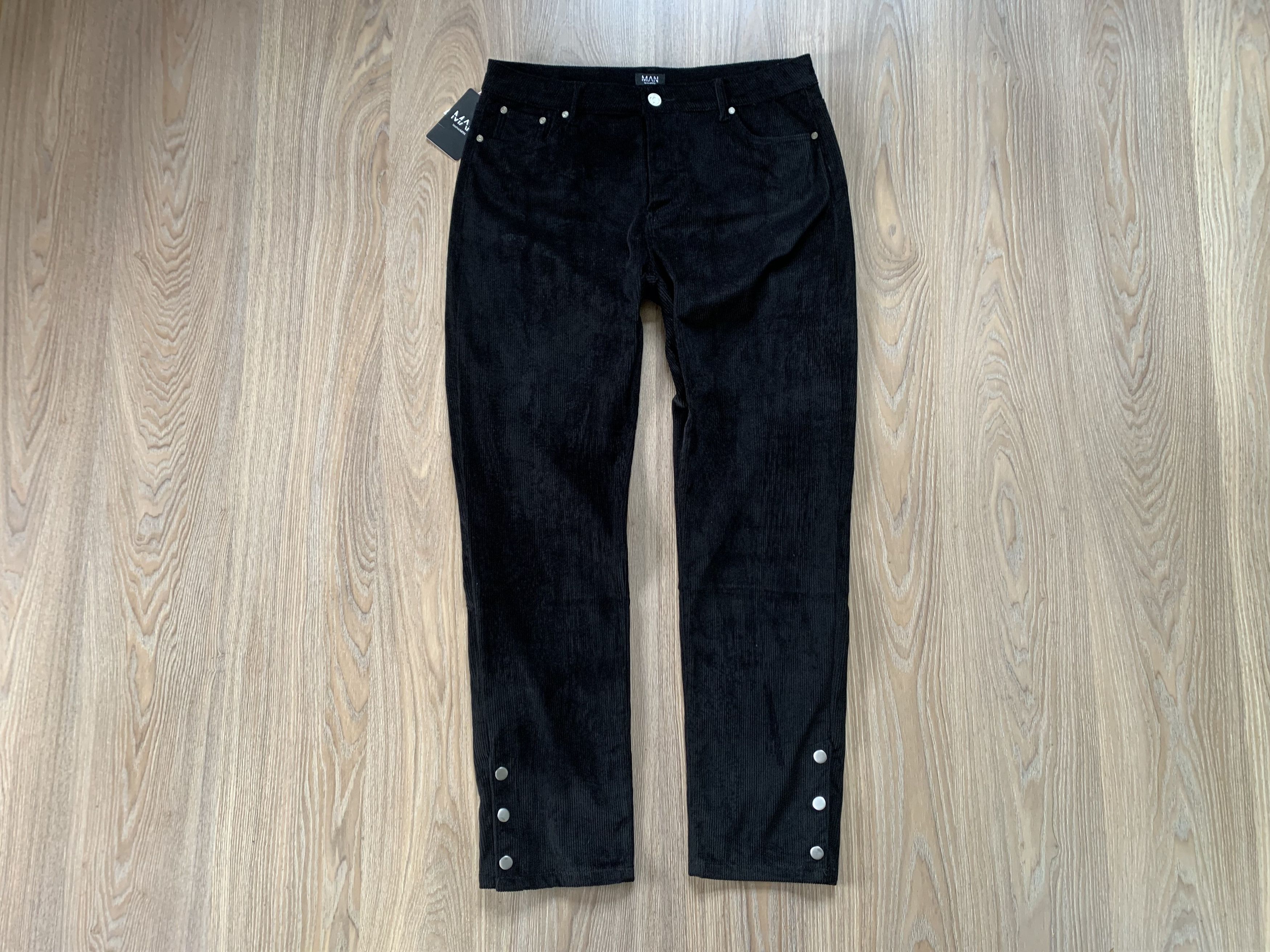 Boohoo × Vintage BohooMan Velvet Black Button Pants Size US 32 / EU 48 - 1 Thumbnail